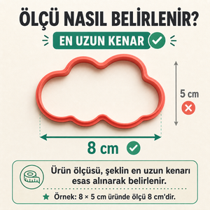 Ürün ölçüsü en uzun kenardan alınır - ölçü rehberi