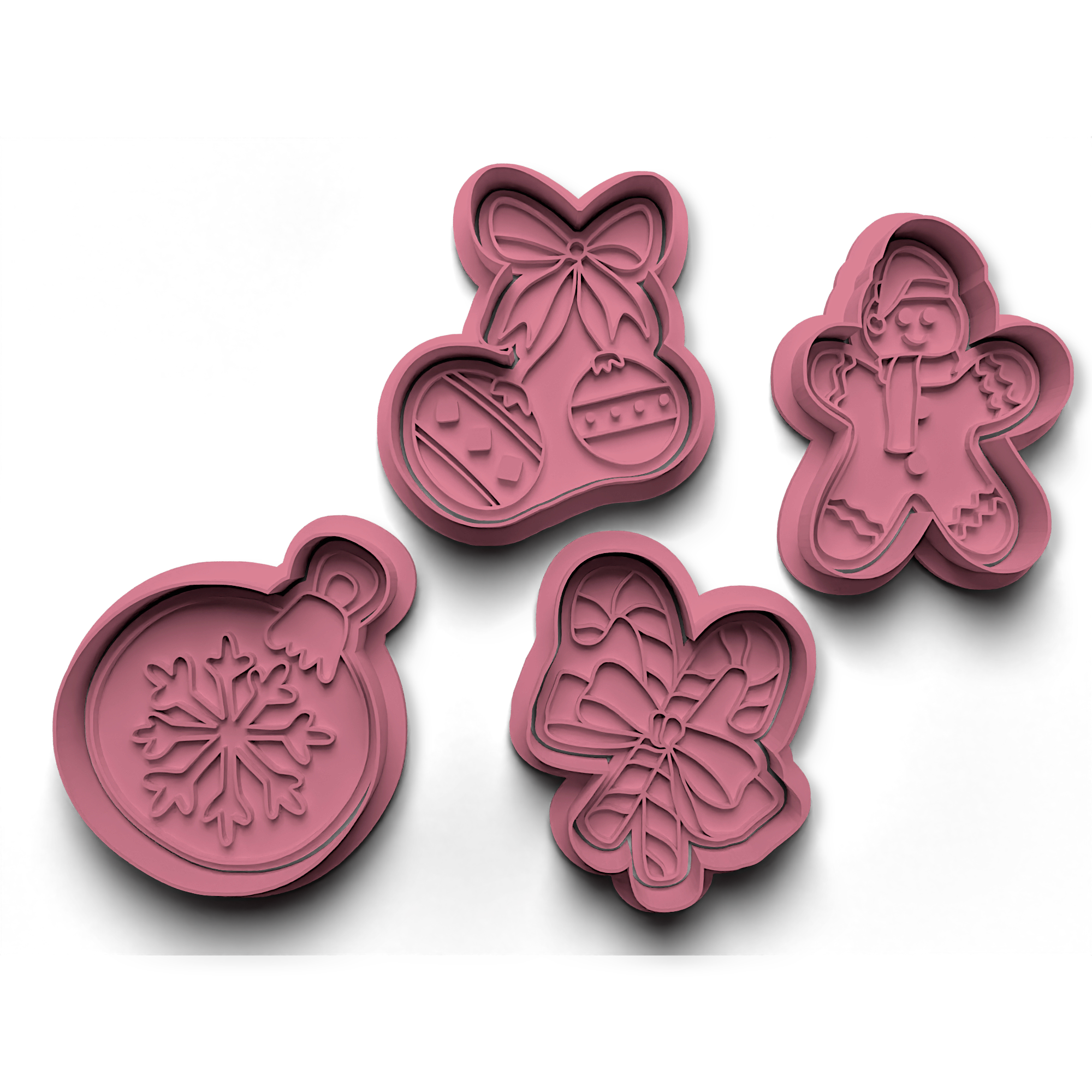 New Year Cookie Cutters Stamp and Cutter Set (0006)