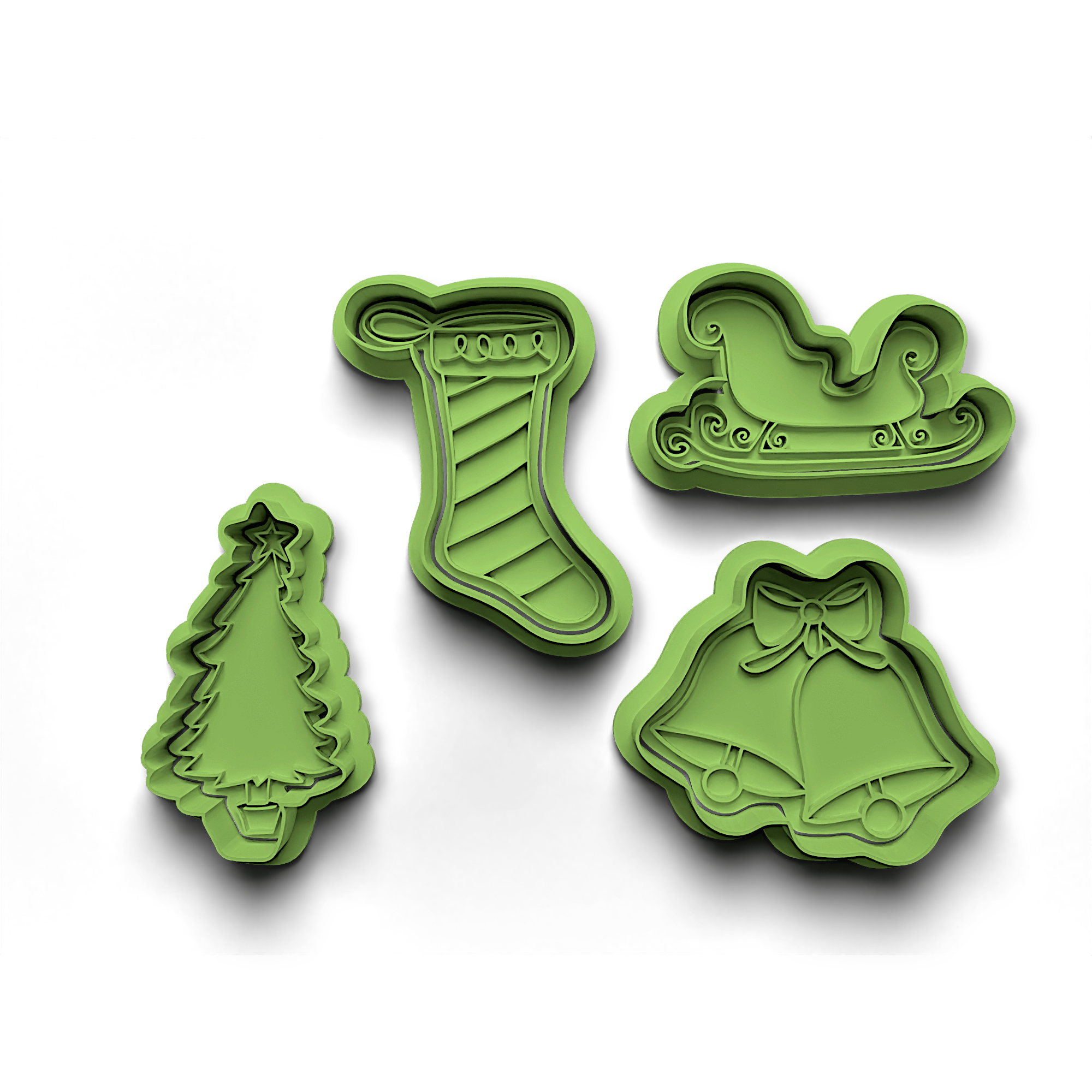 New Year Cookie Cutters Stamp and Cutter Set (0007)