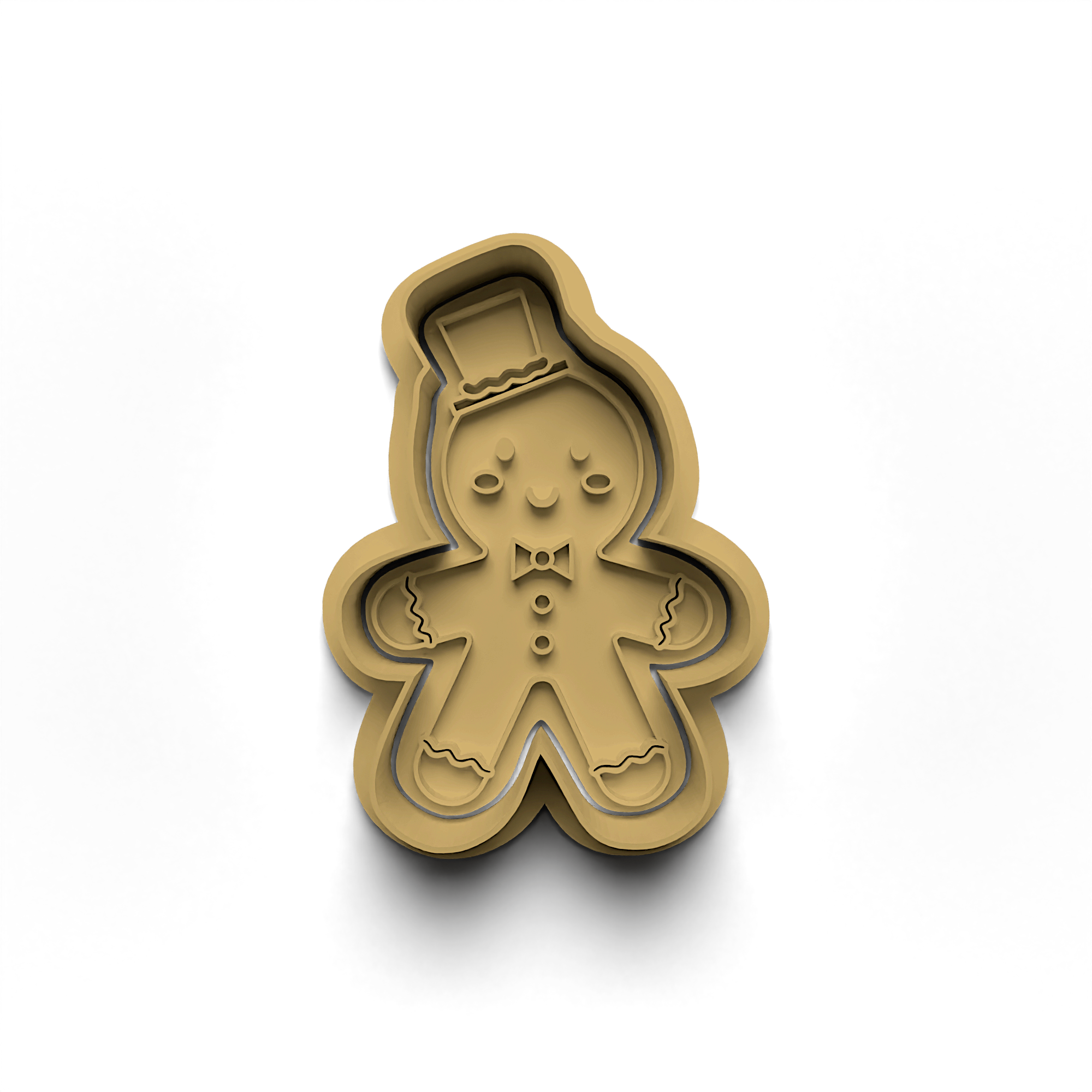 Gingerbread Man with Hat Cookie Cutter Stamp and Cutter Set (0008_1)