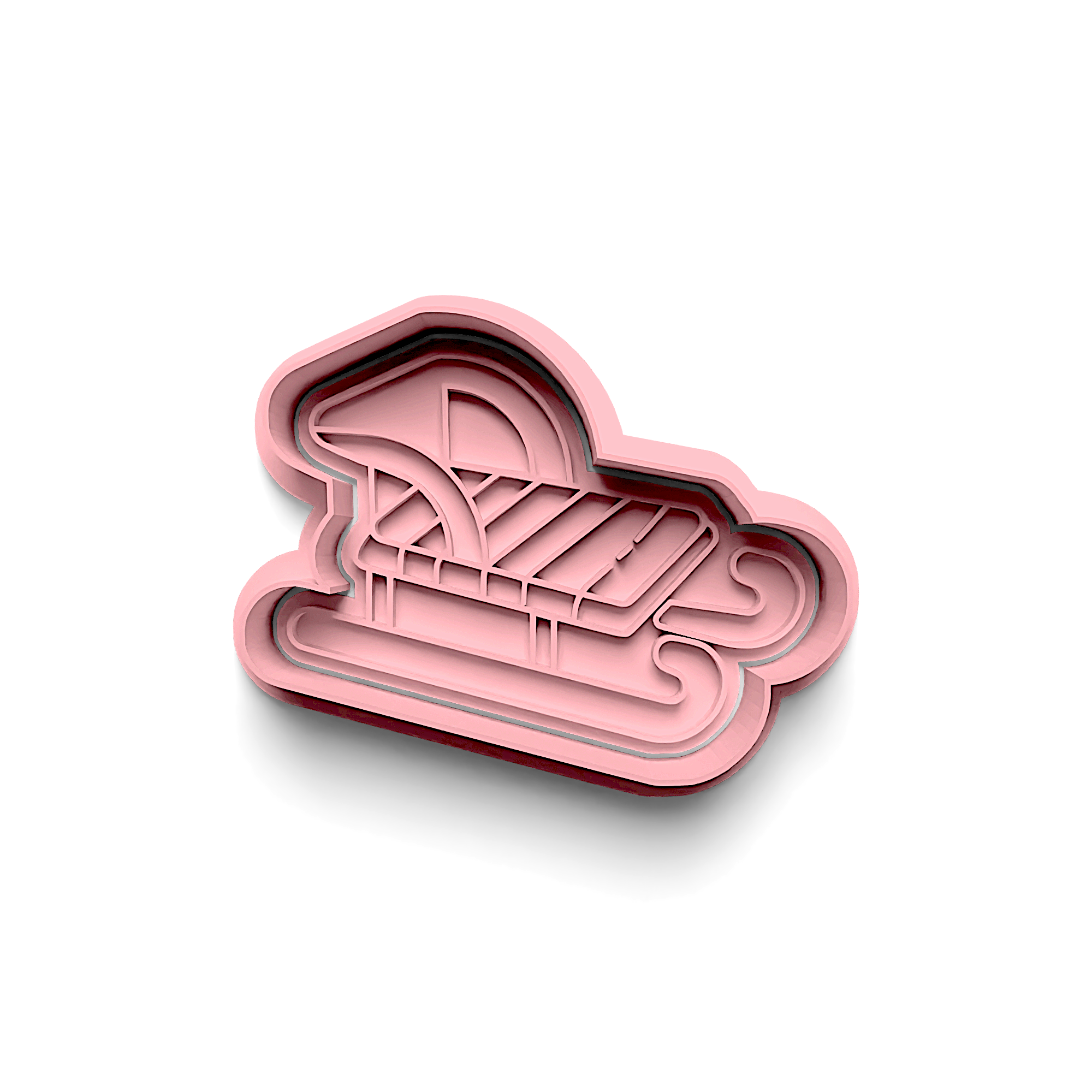 Sled Cookie Cutter Stamp and Cutter Set (0015_4)