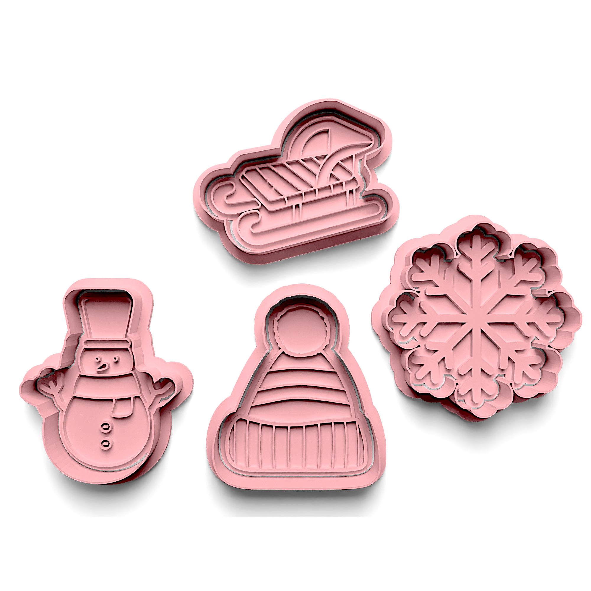 New Year Cookie Cutters Stamp and Cutter Set (0015)