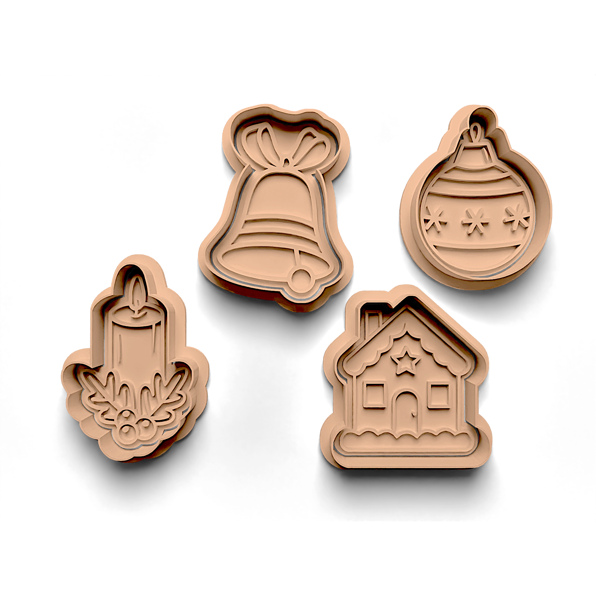 New Year Cookie Cutters Stamp and Cutter Set (0166)