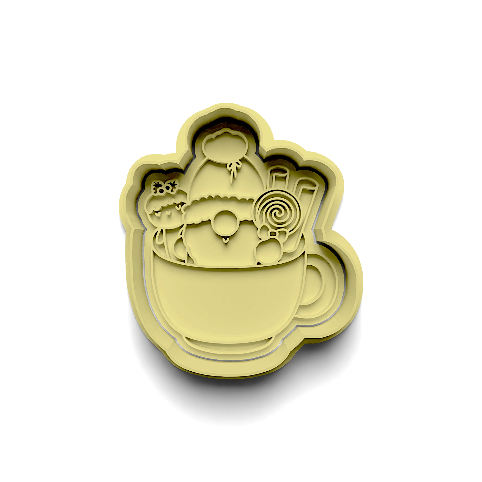 Dwarf Mug Cookie Mold Stamp and Cutter Set (0173_4)