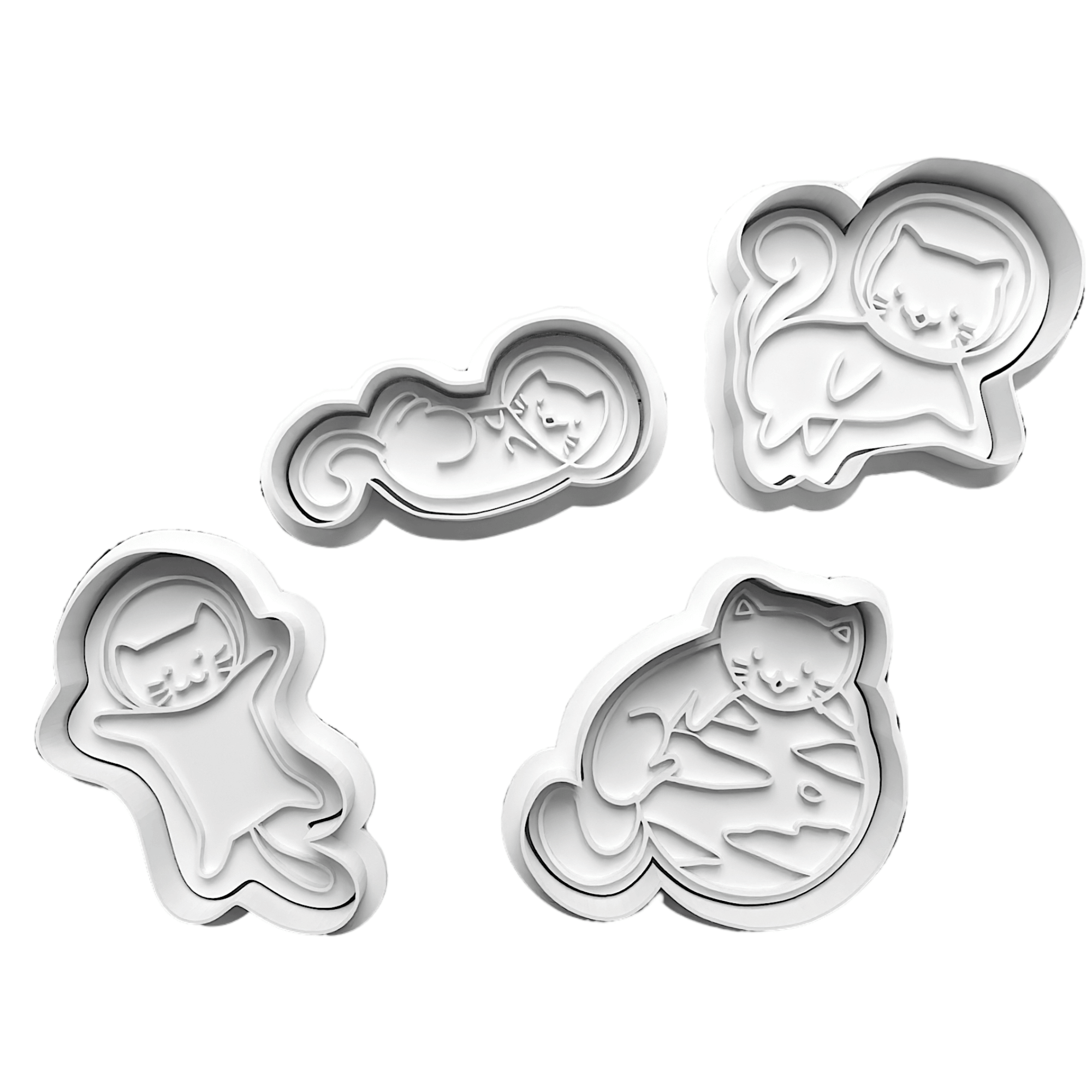 Space Cat Cookie Stamp and Cutter Set