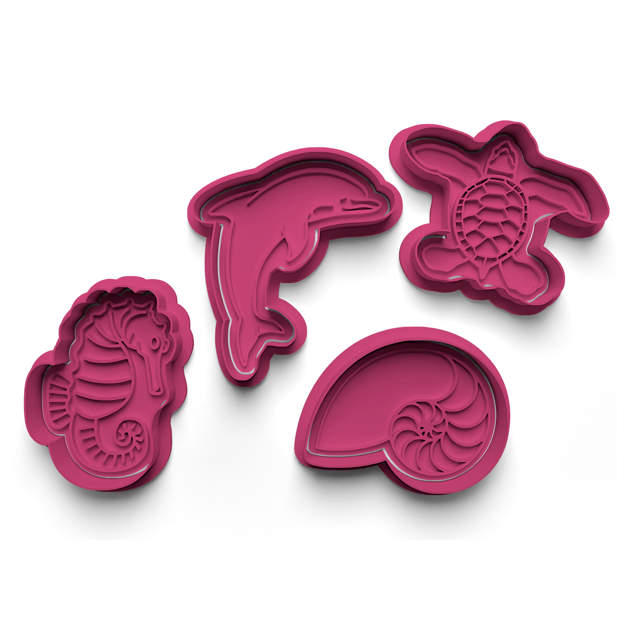 Sea Animals Cookie Cutter Stamp and Cutter Set (0243)