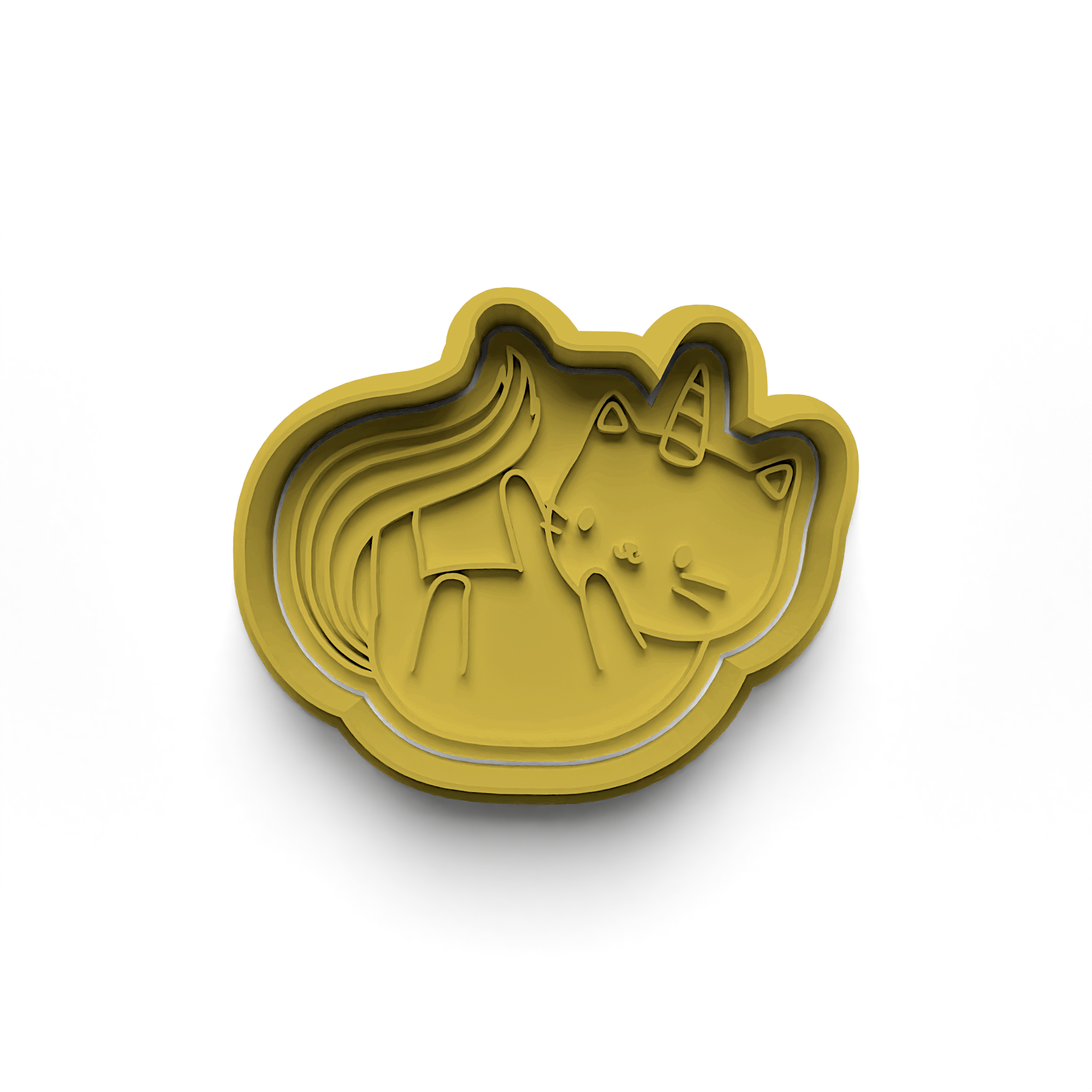 Unicorn Cat Cookie Cutter Stamp and Cutter Set (0249_1)