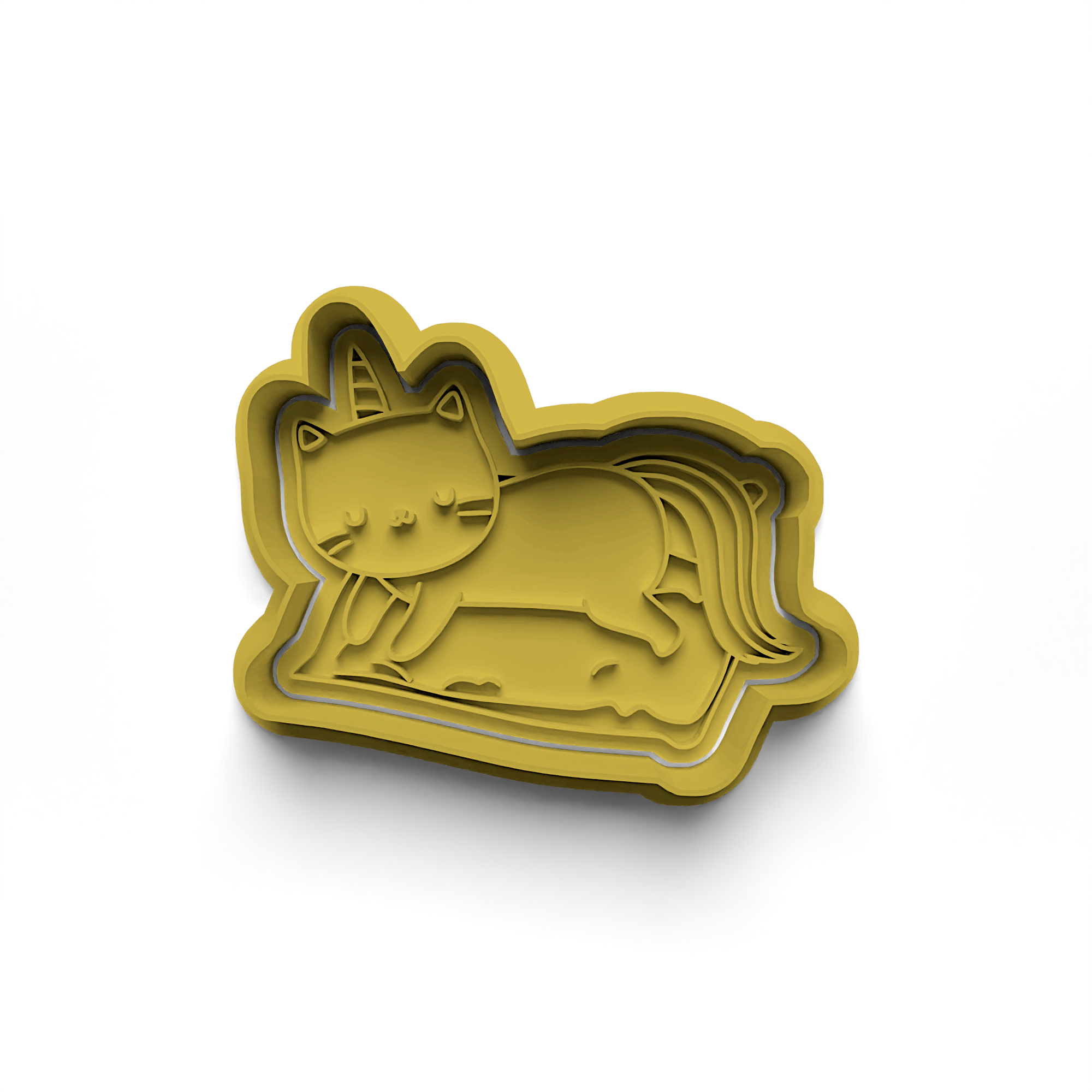 Unicorn Cat Cookie Cutter Stamp and Cutter Set (0249_4)