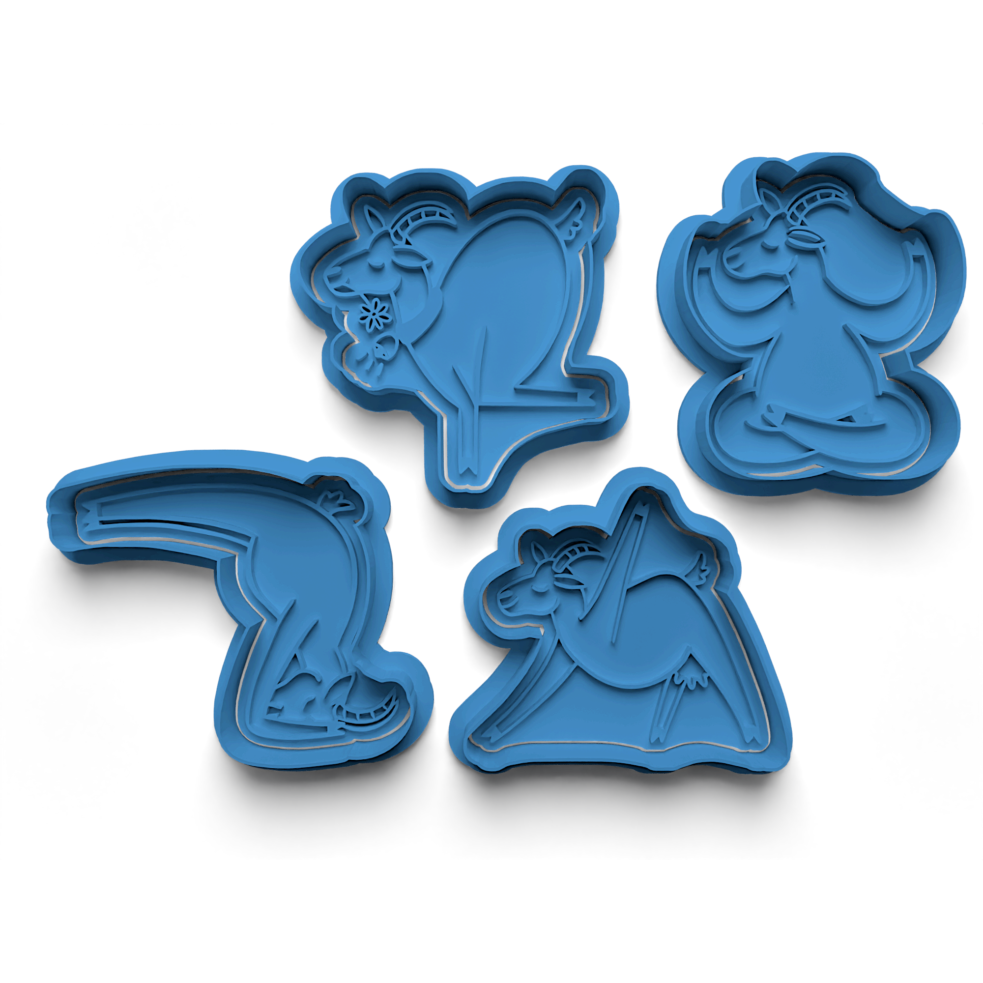 Yoga Goat Cookie Cutter Stamp and Cutter Set (0250)