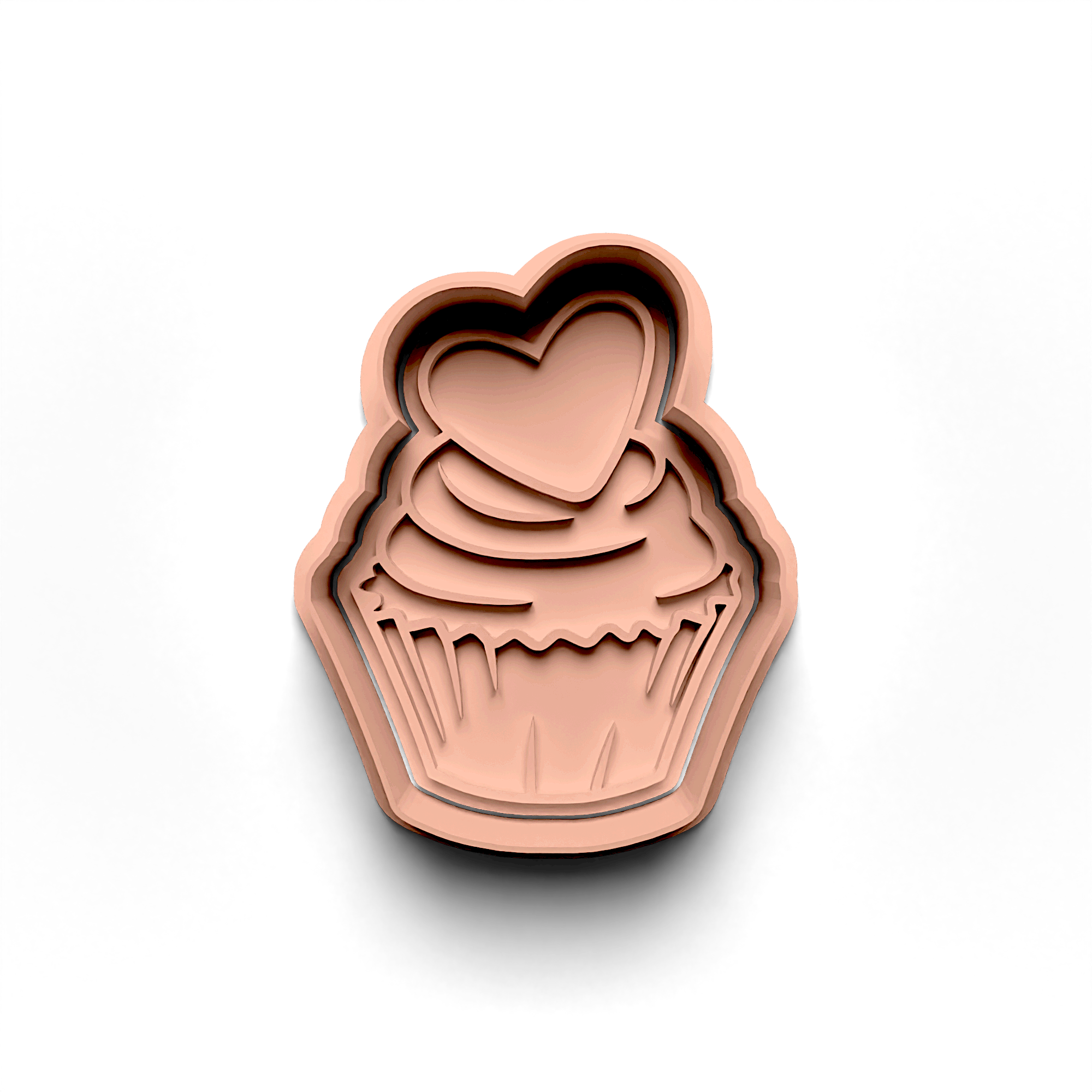 Heart Cupcake Cookie Mold Stamp and Cutter Set (0254_2)