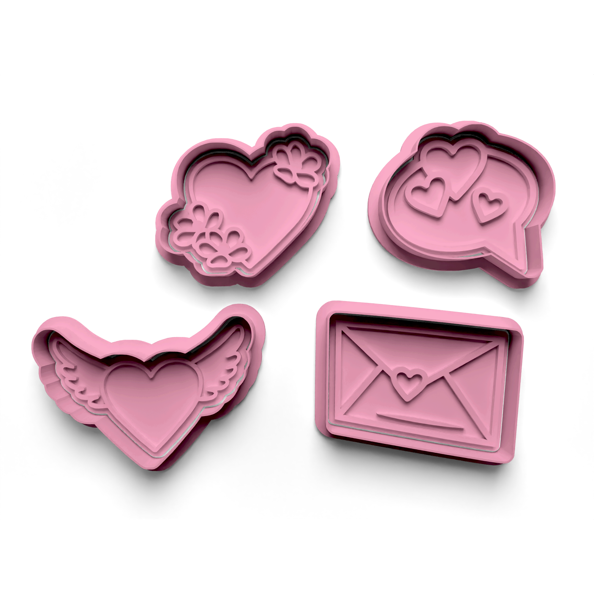 Valentine's Day Cookie Cutter Stamp and Cutter Set (0260)