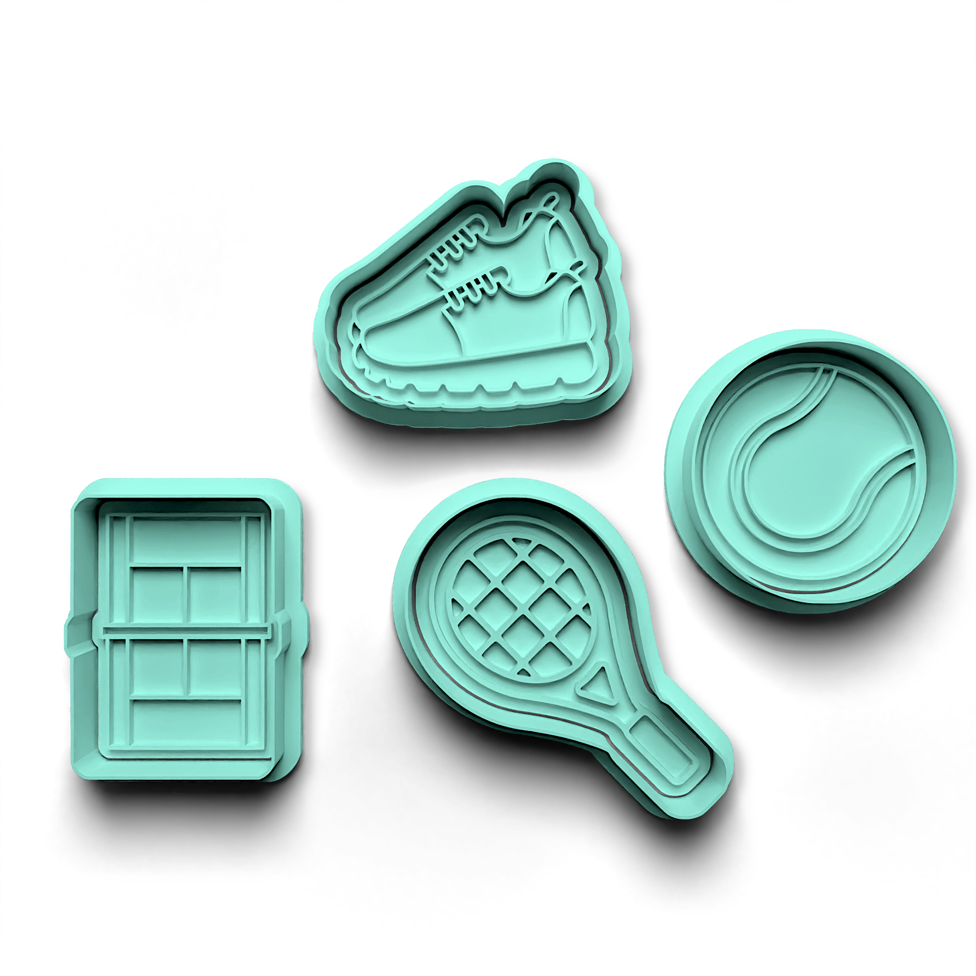 Tennis Cookie Cutter Stamp and Cutter Set (0367)