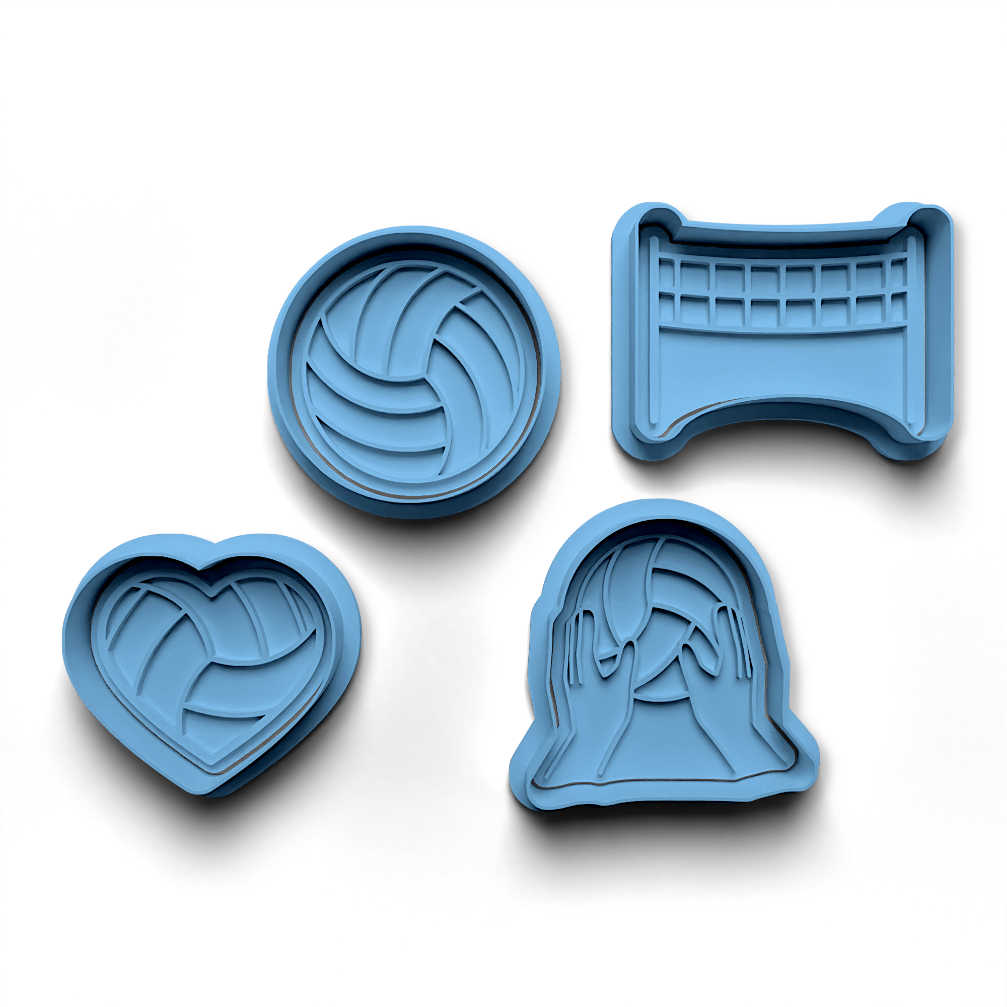 Volleyball Cookie Cutter Stamp and Cutter Set (0370)