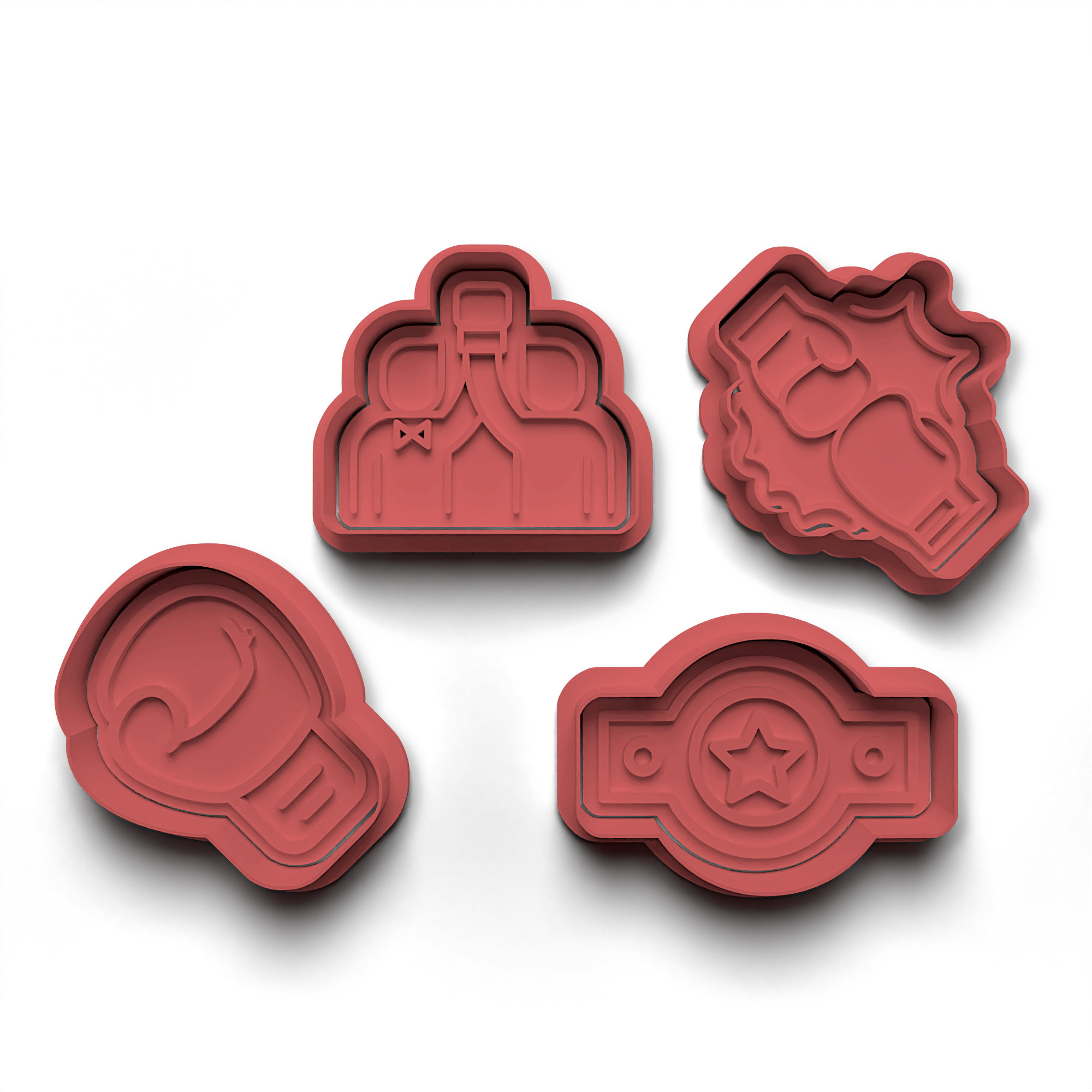 Boxing Cookie Cutter Stamp and Cutter Set (0374)