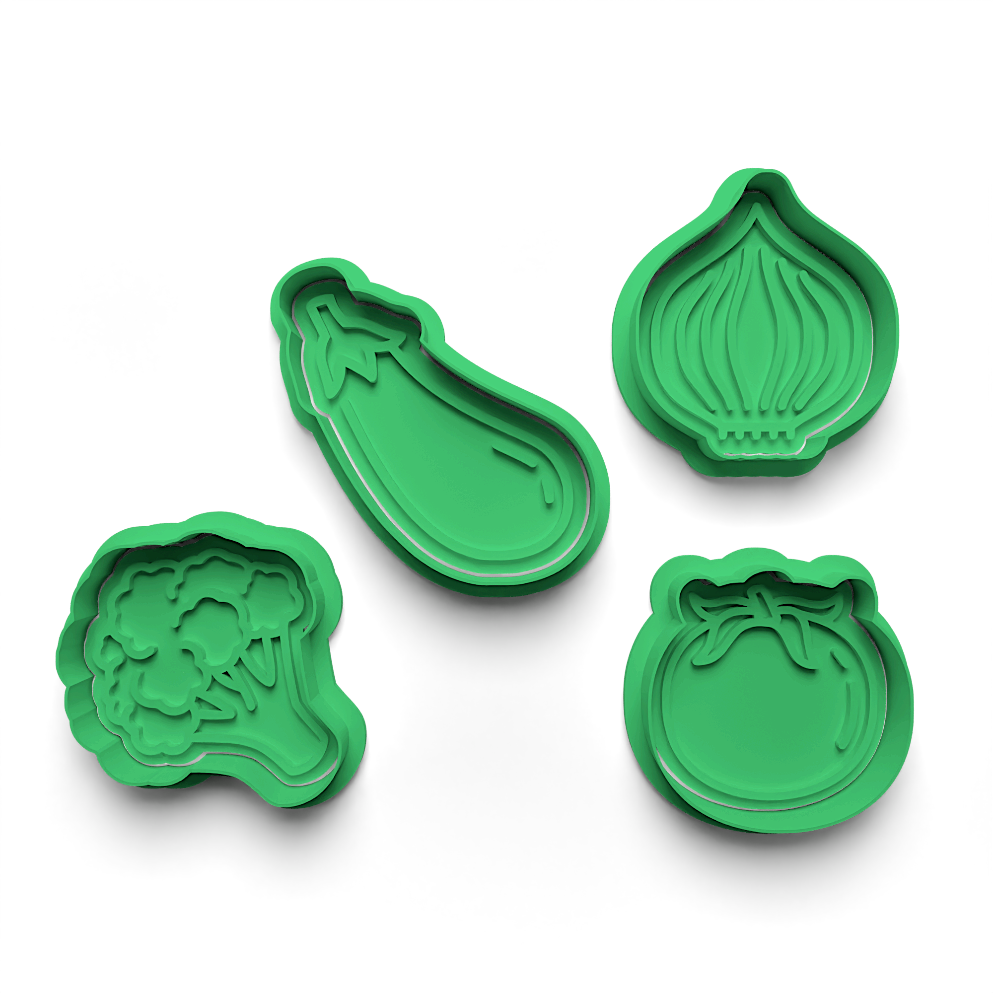 Vegetables Cookie Cutter Stamp and Cutter Set (0386)