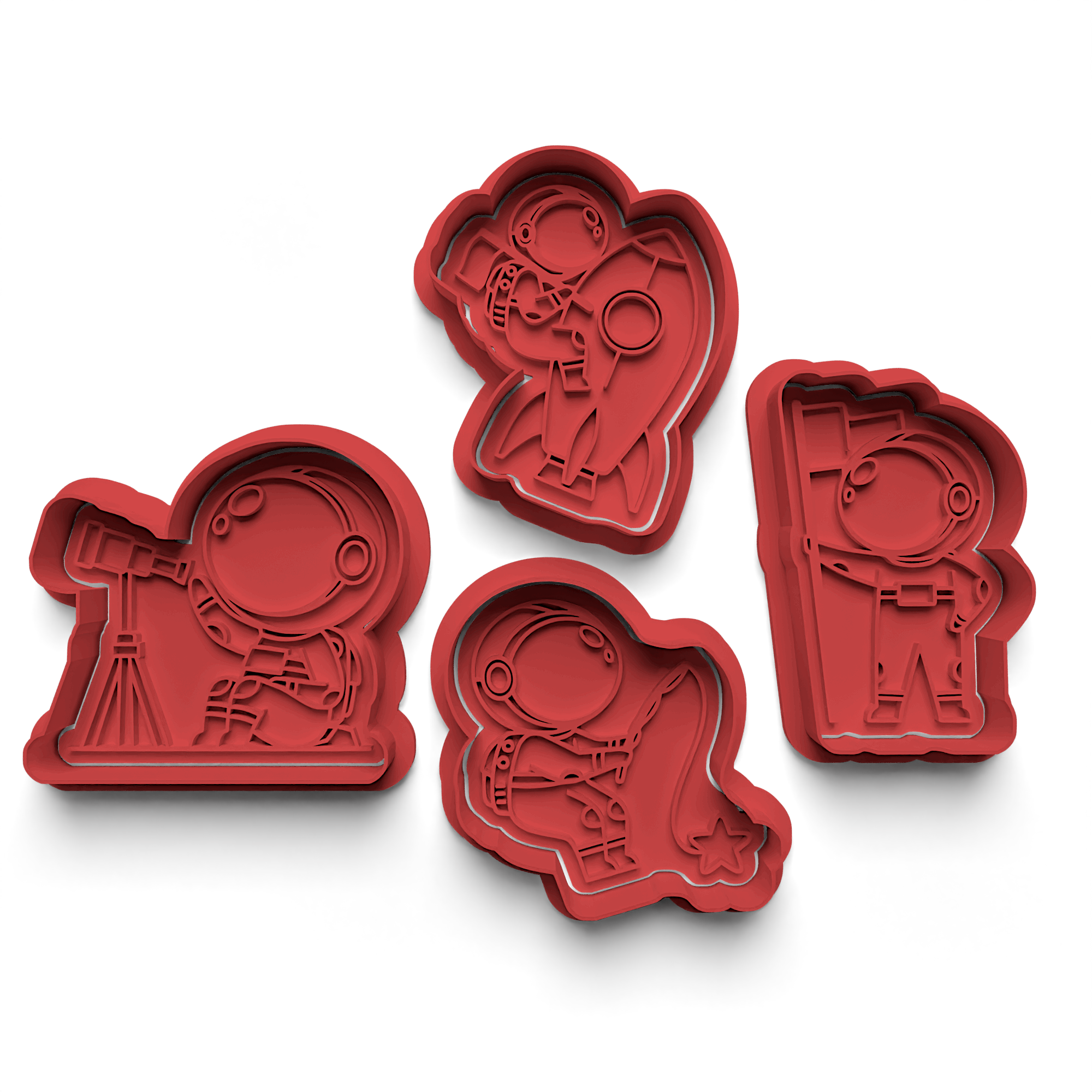 Astronaut Cookie Cutter Stamp and Cutter Set (0441)