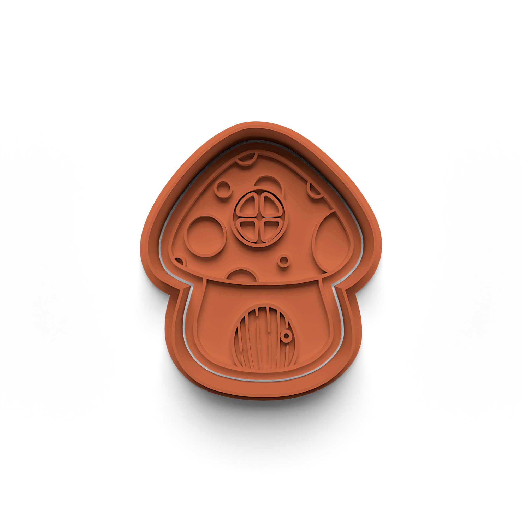 Mushroom House Cookie Cutter Stamp and Cutter Set (0457_5)