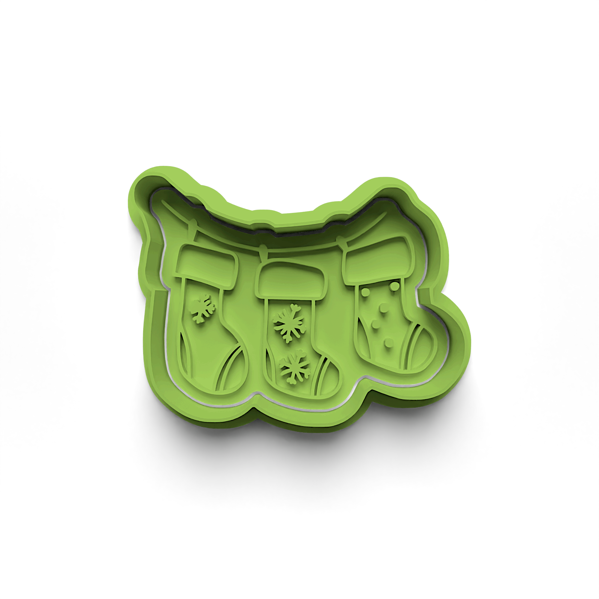 New Year Decorations Cookie Cutters Stamp and Cutter Set (0462_3)