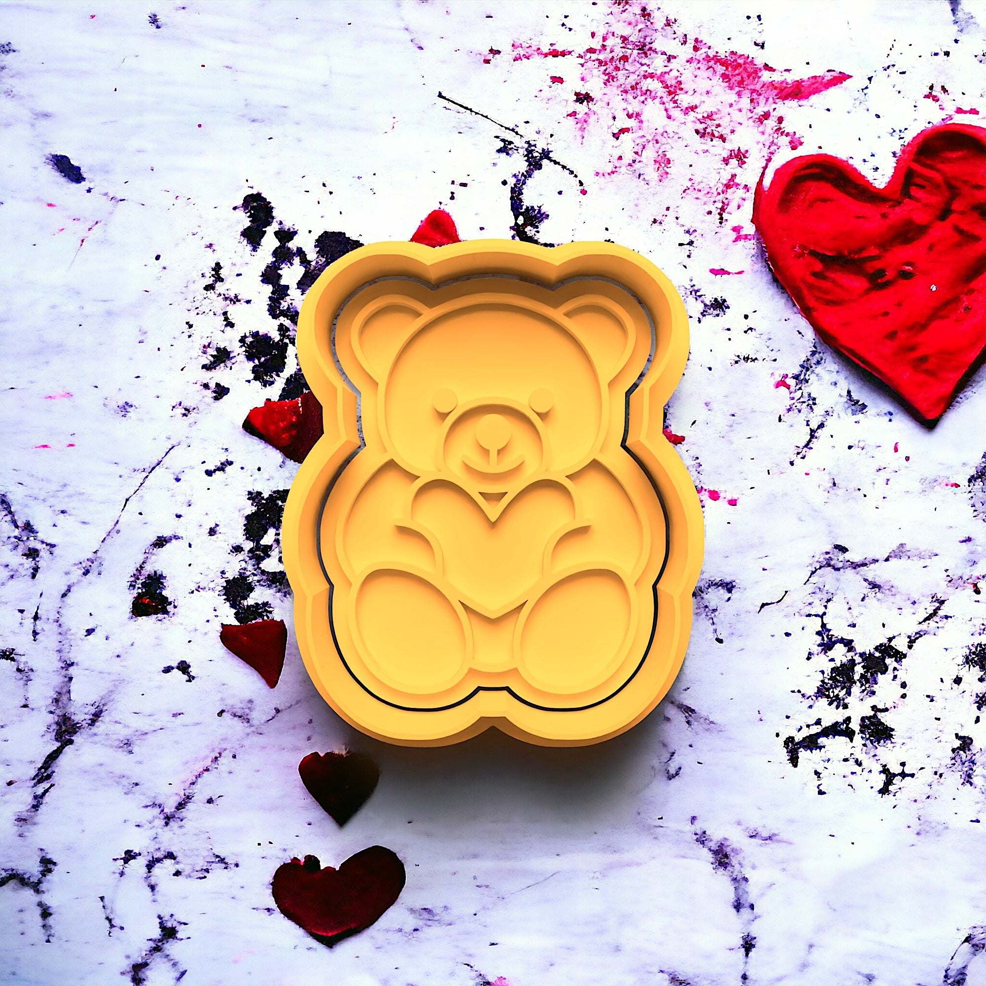 Valentine's Day Teddy Bear Cookie Cutter Stamp and Cutter Set (0501_4)