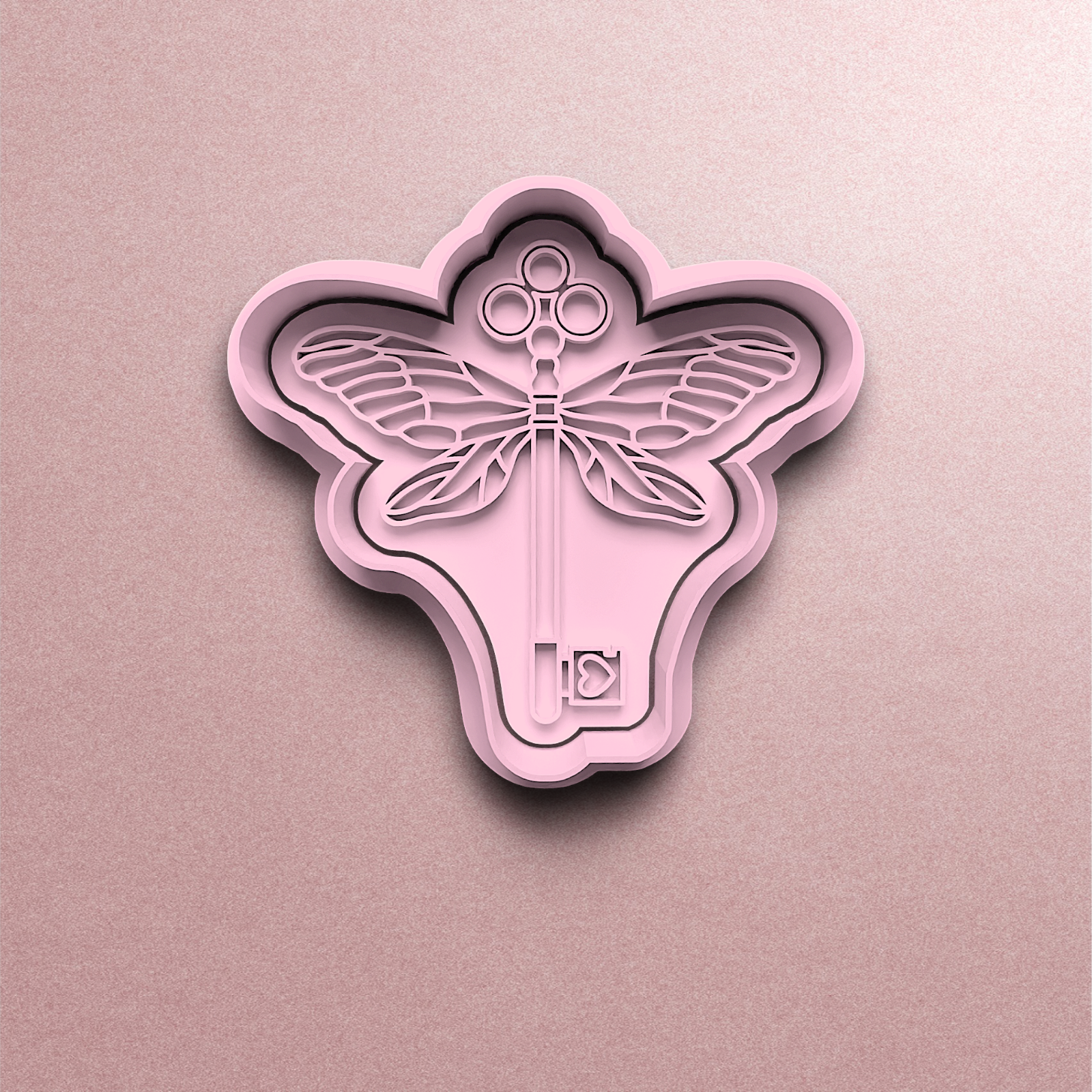 Winged Keys Cookie Cutter Stamp and Cutter Set (0510_1)