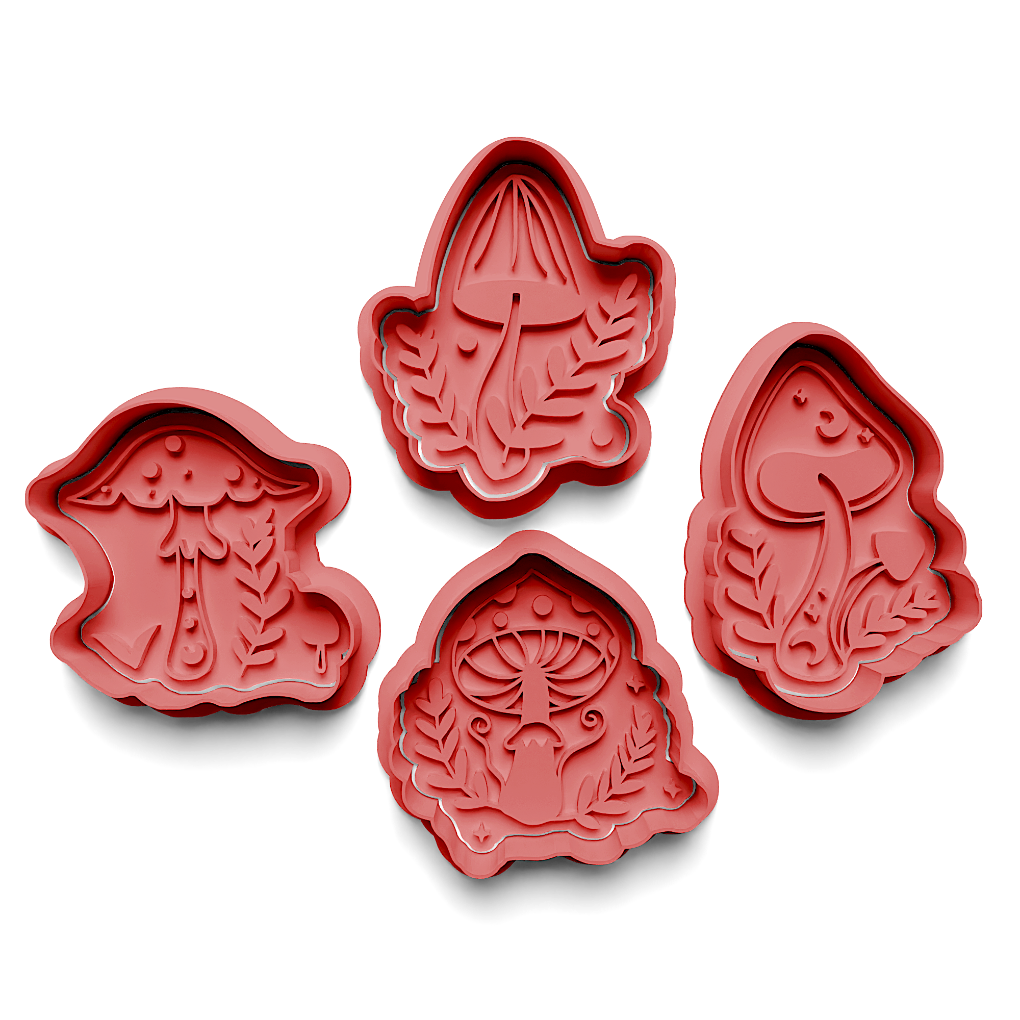 Mushrooms Cookie Cutter Stamp and Cutter Set (0589)