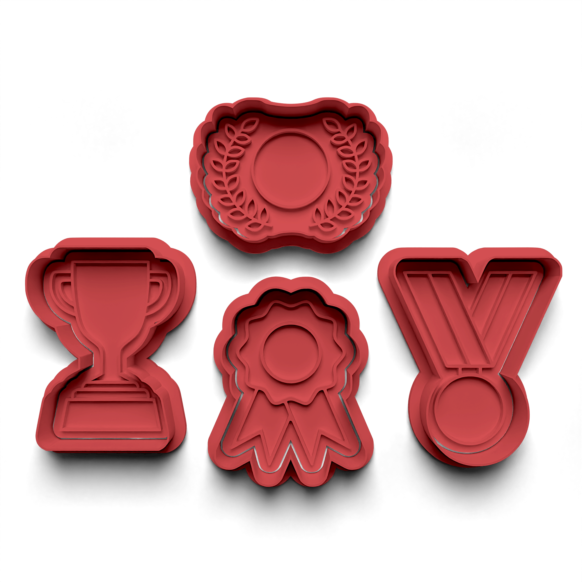 Mug and Rosette Cookie Cutters Stamp and Cutter Set (0618)