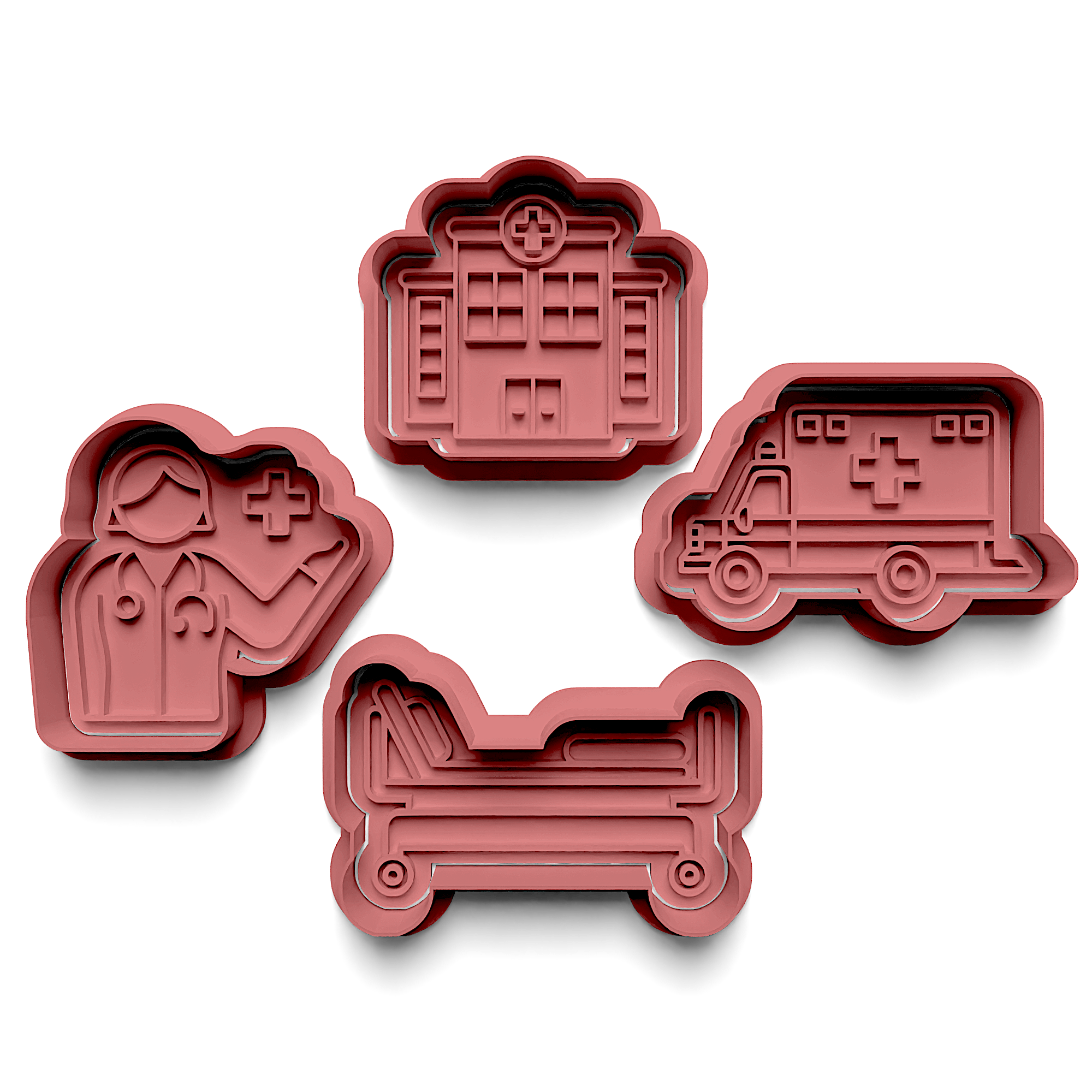 Health Cookie Mold Stamp and Cutter Set (0626)