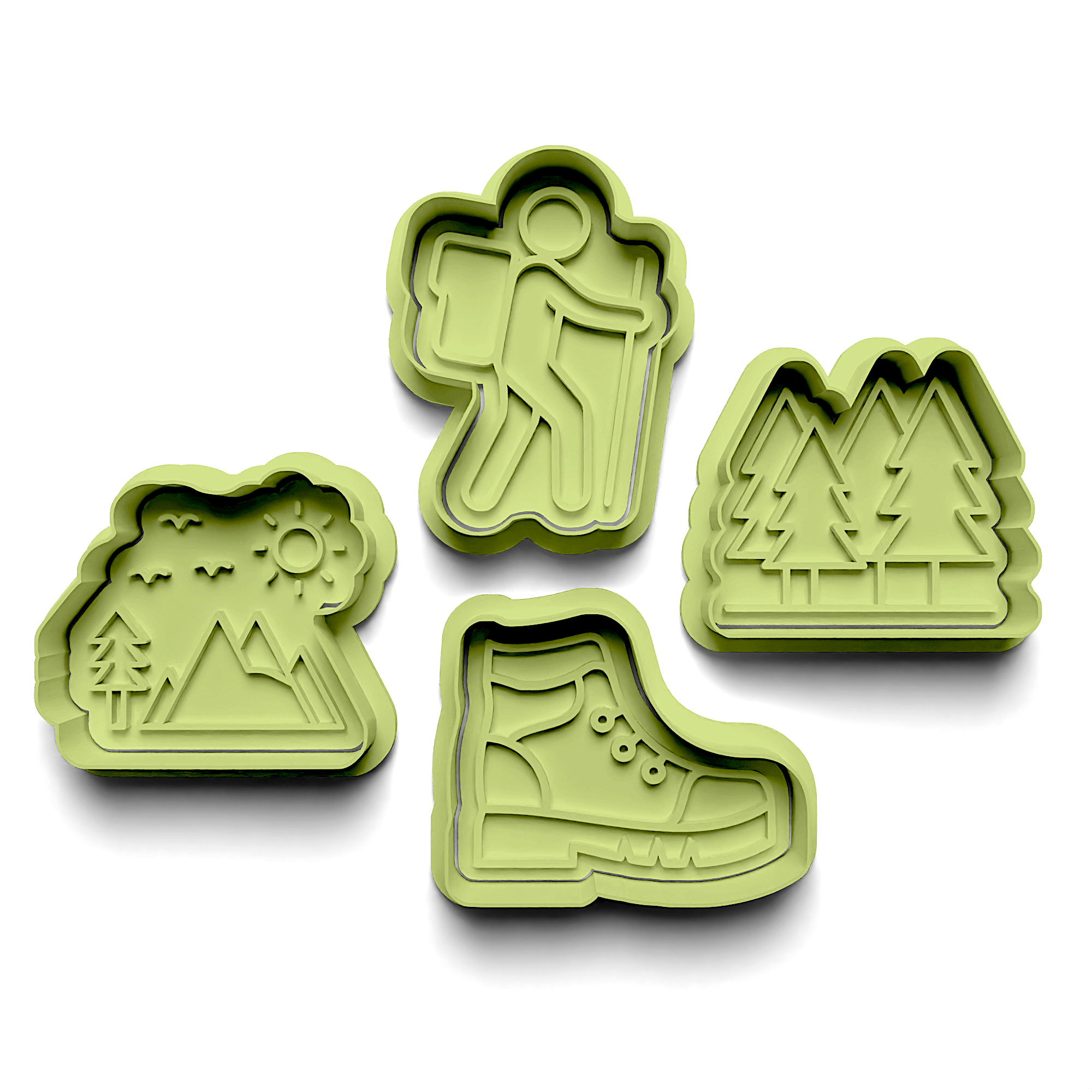 Hiking Cookie Cutter Stamp and Cutter Set (0672)