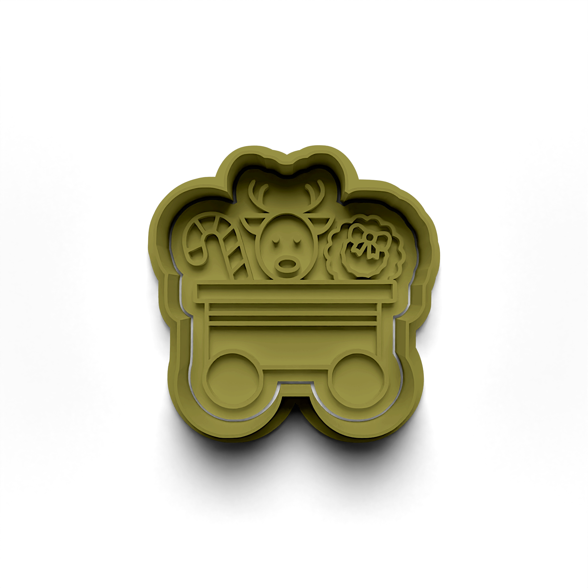 Christmas Train Cookie Cutter Stamp and Cutter Set (0707_4)