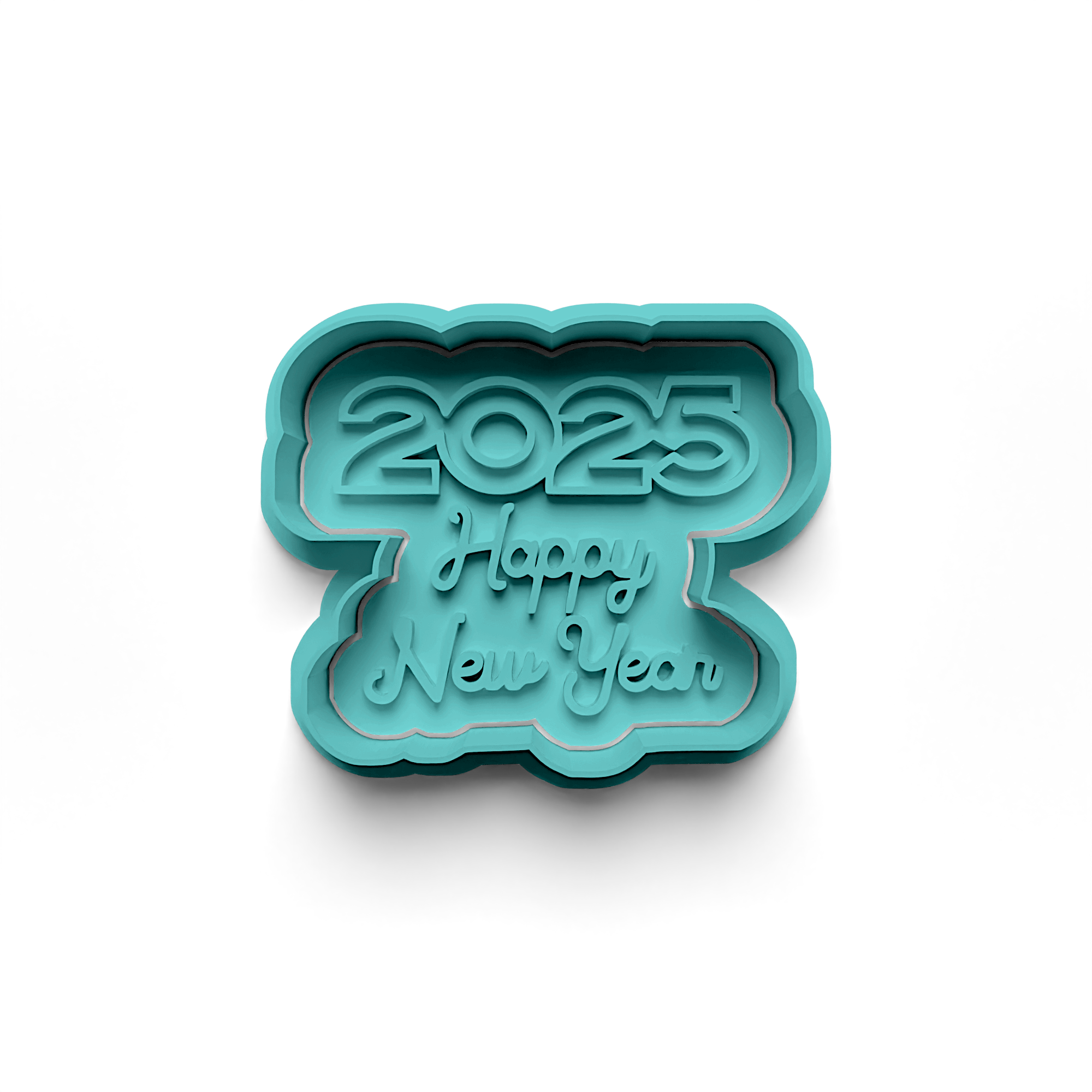 New Year 2025 Concept Cookie Cutter Stamp and Cutter Set (0709_2)