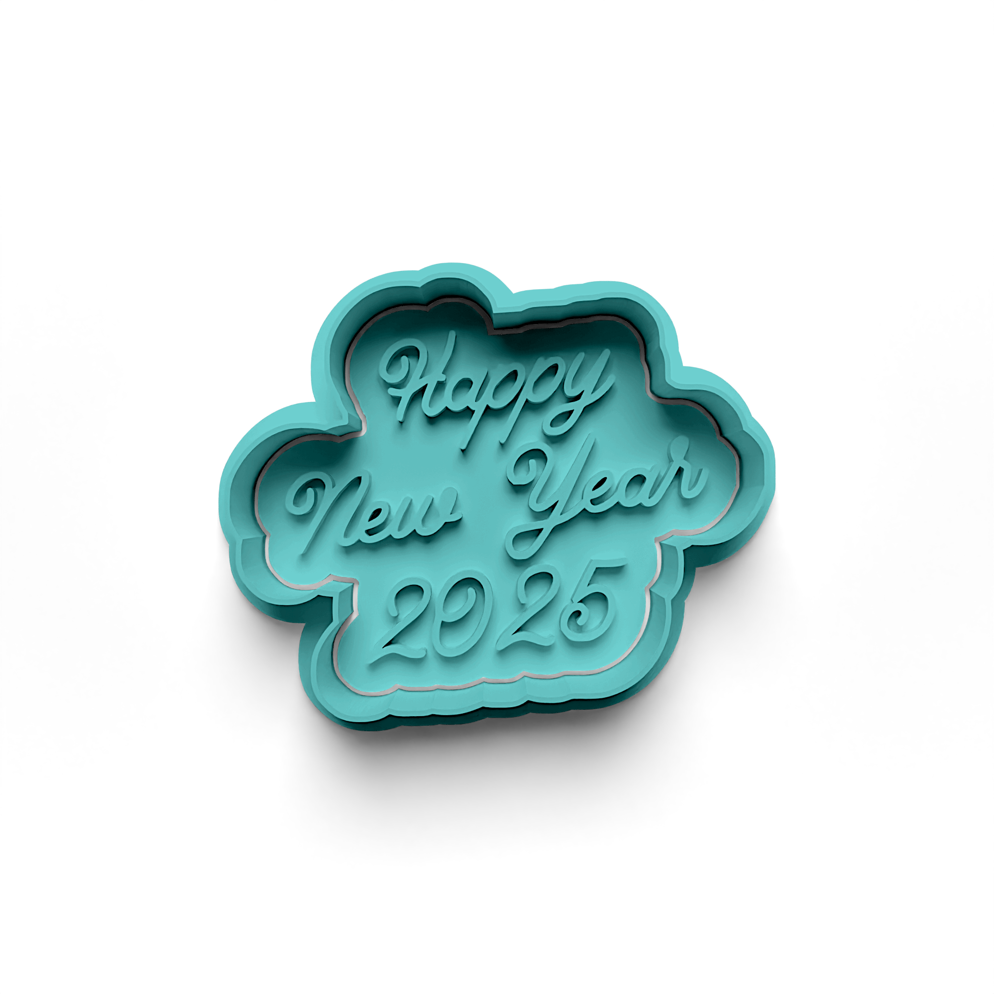 New Year 2025 Concept Cookie Cutter Stamp and Cutter Set (0709_3)