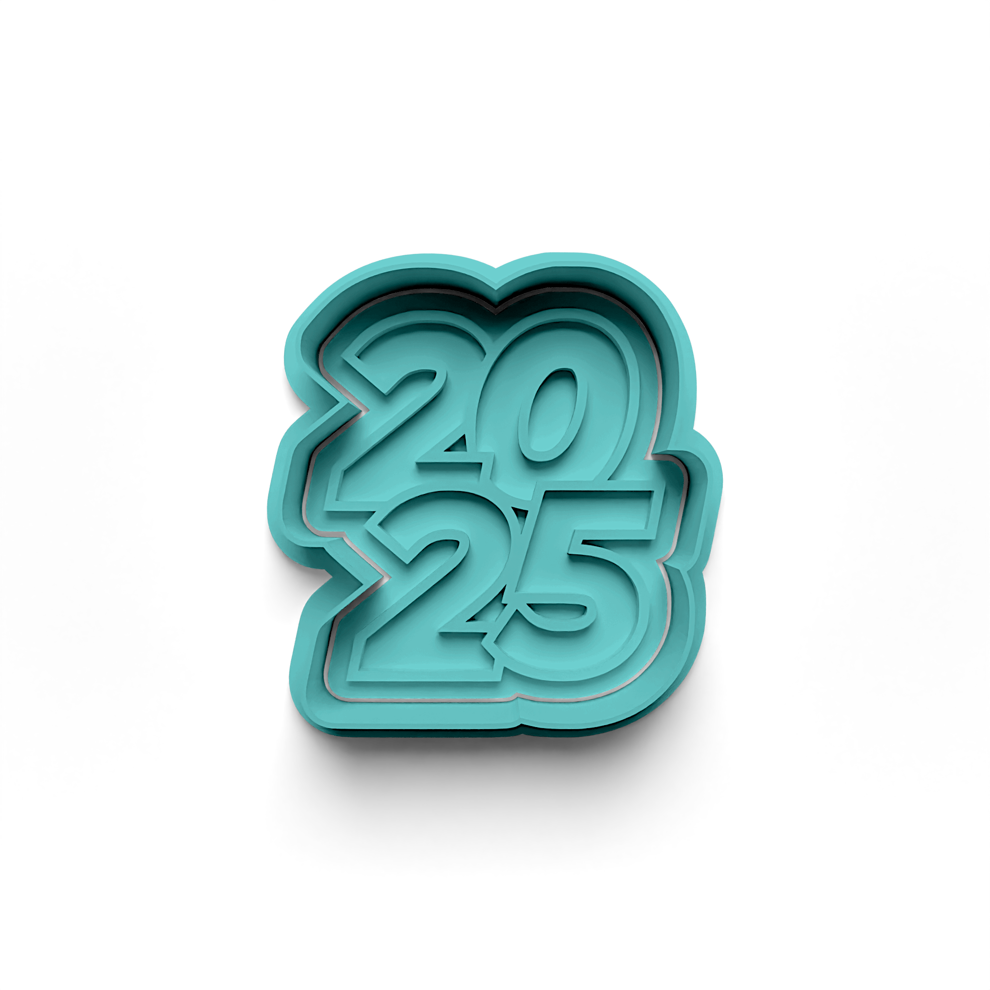 New Year 2025 Concept Cookie Cutter Stamp and Cutter Set (0709_4)