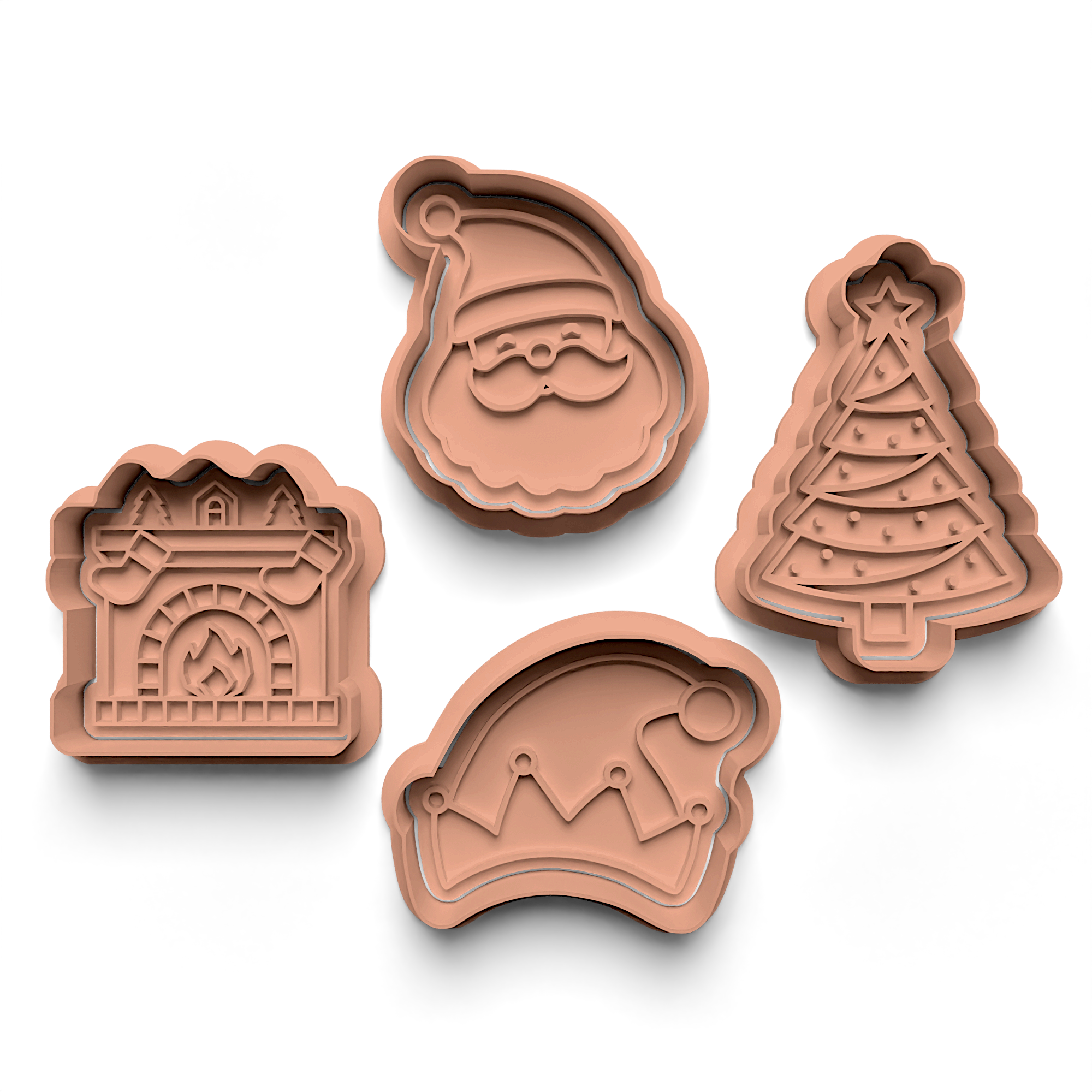 New Year Concept Cookie Cutters Stamp and Cutter Set (0712)