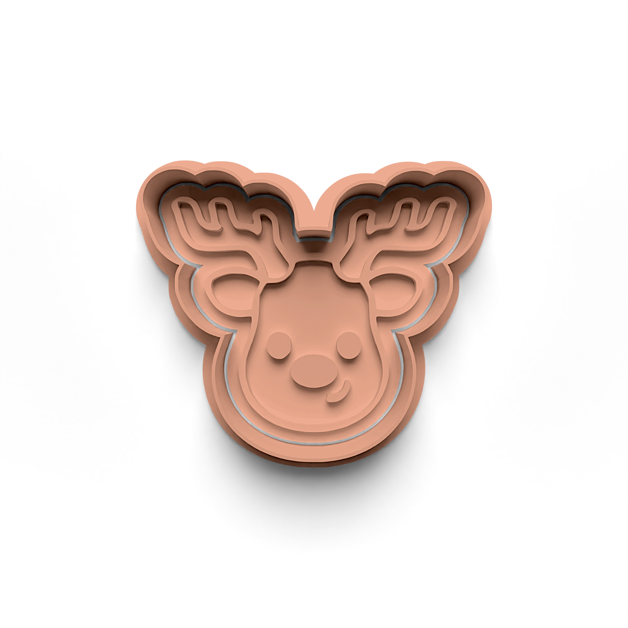 Deer Head Cookie Cutter Stamp and Cutter Set (0714_1)