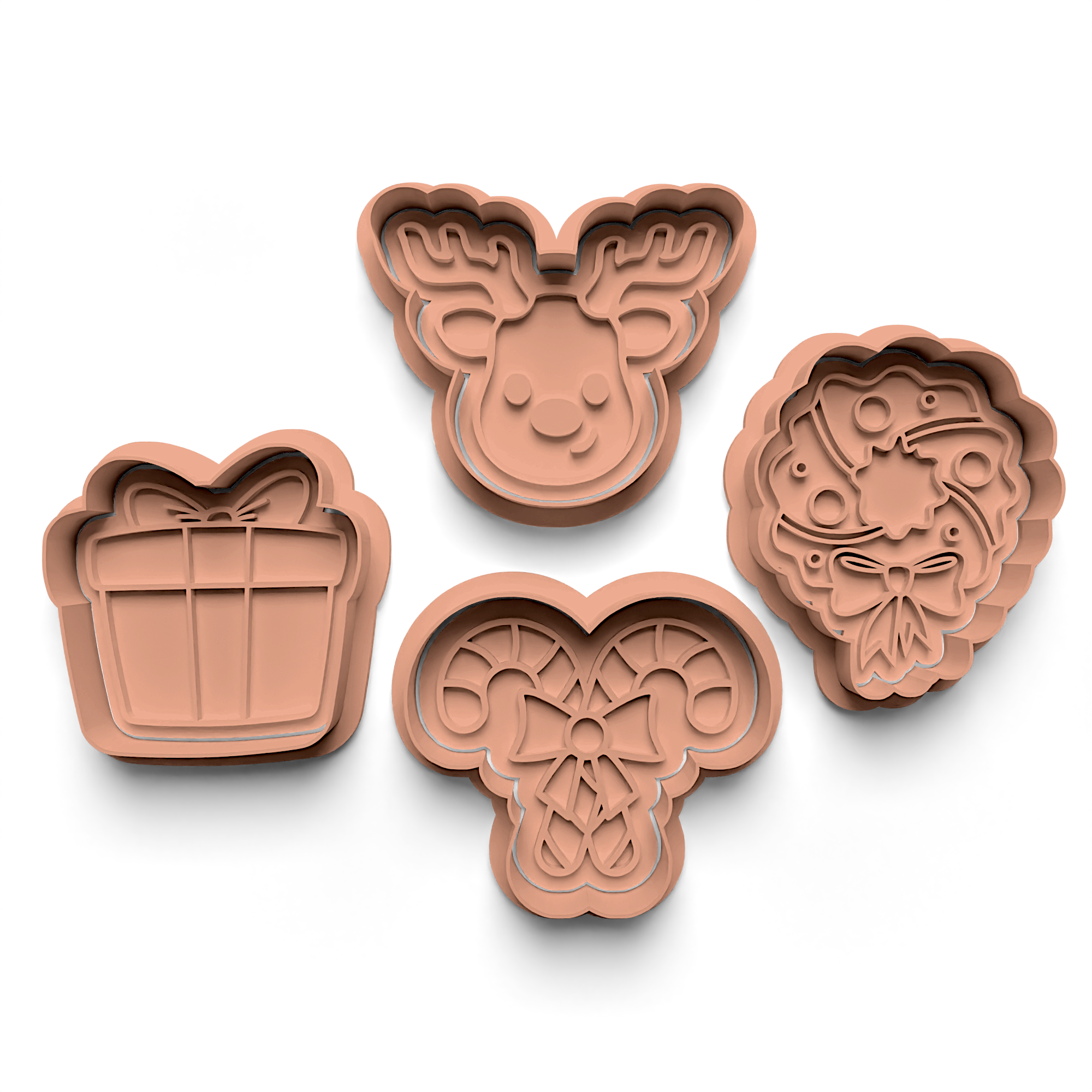 New Year Concept Cookie Cutters Stamp and Cutter Set (0714)