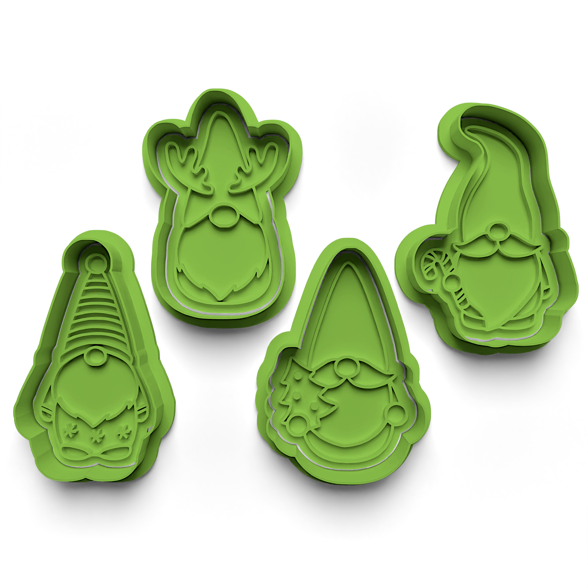 Christmas Gnomes Cookie Cutters Stamp and Cutter Set (0717)