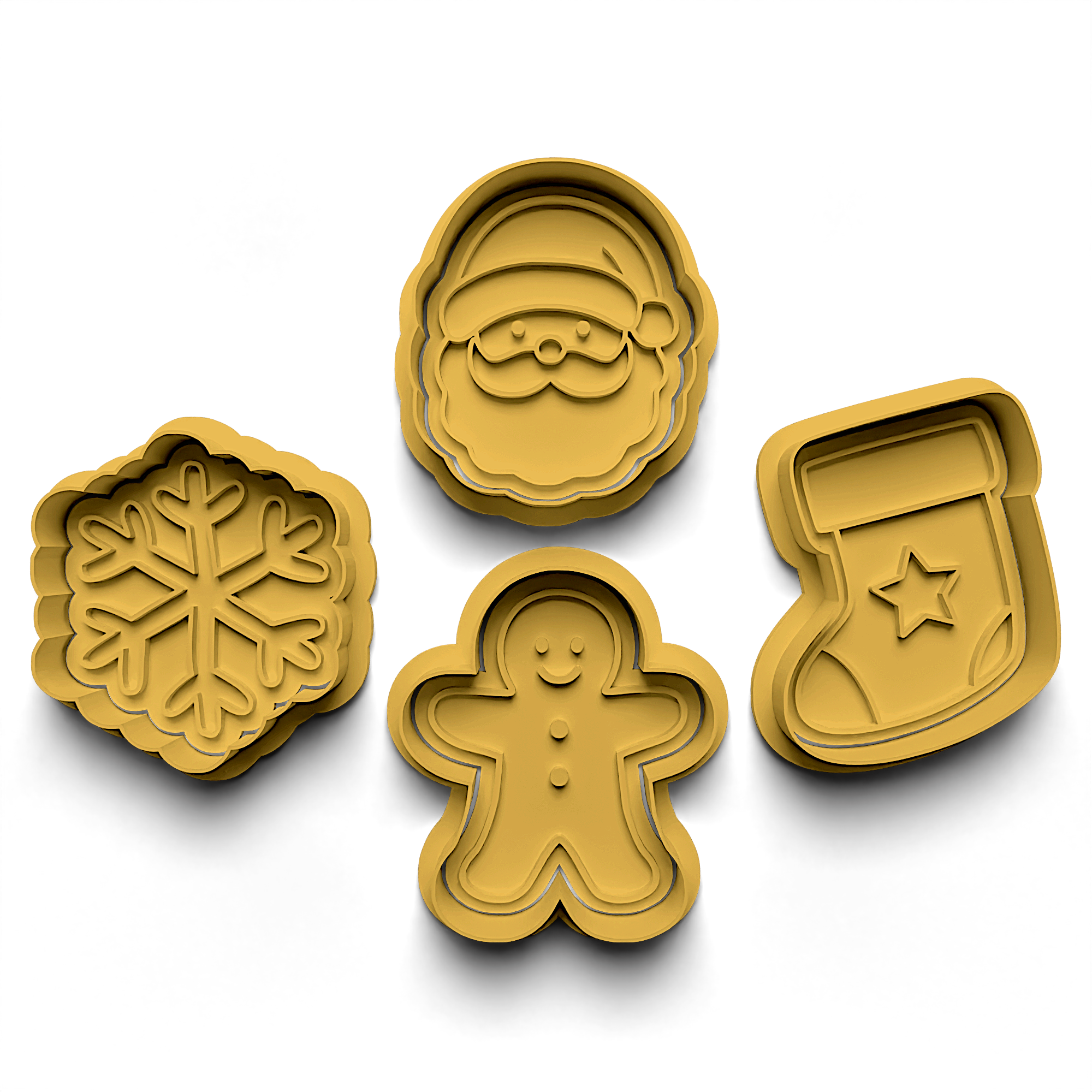 Christmas Concept Cookie Cutters Stamp and Cutter Set (0719)