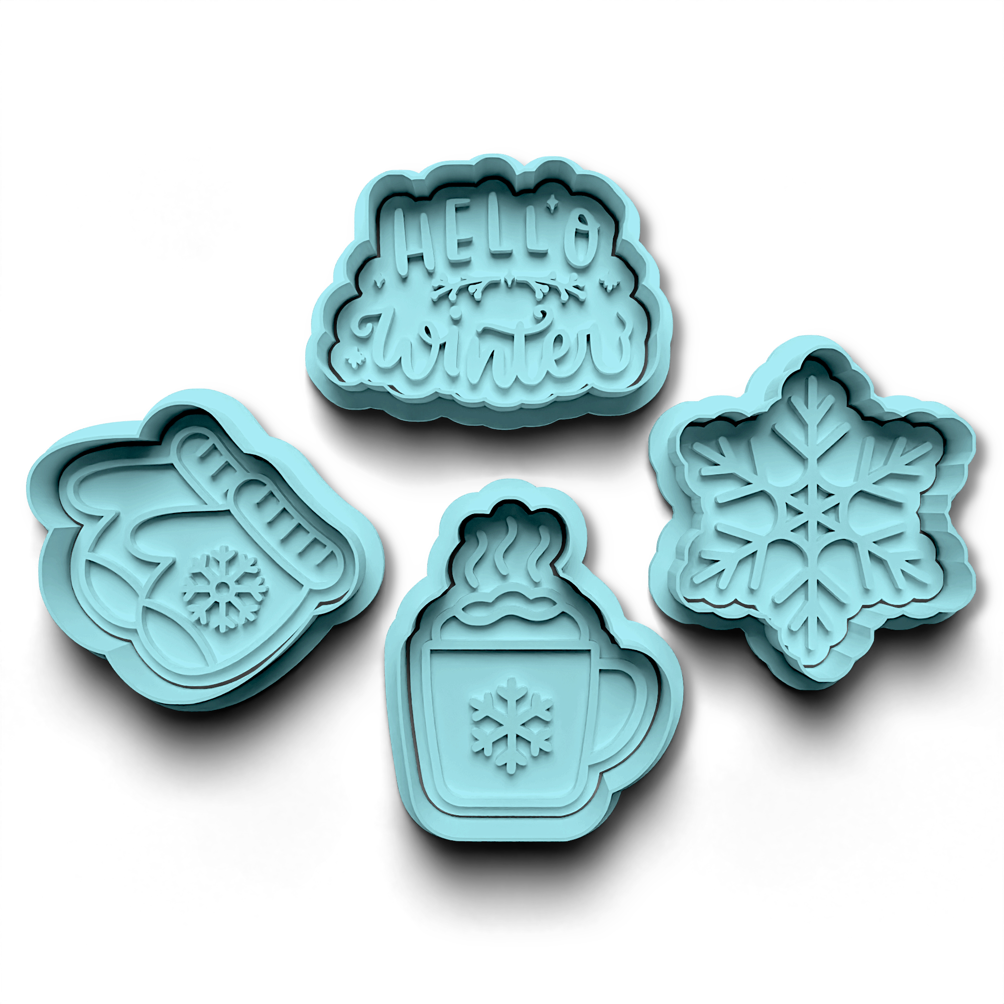 Winter Cookie Cutter Stamp and Cutter Set (0766)