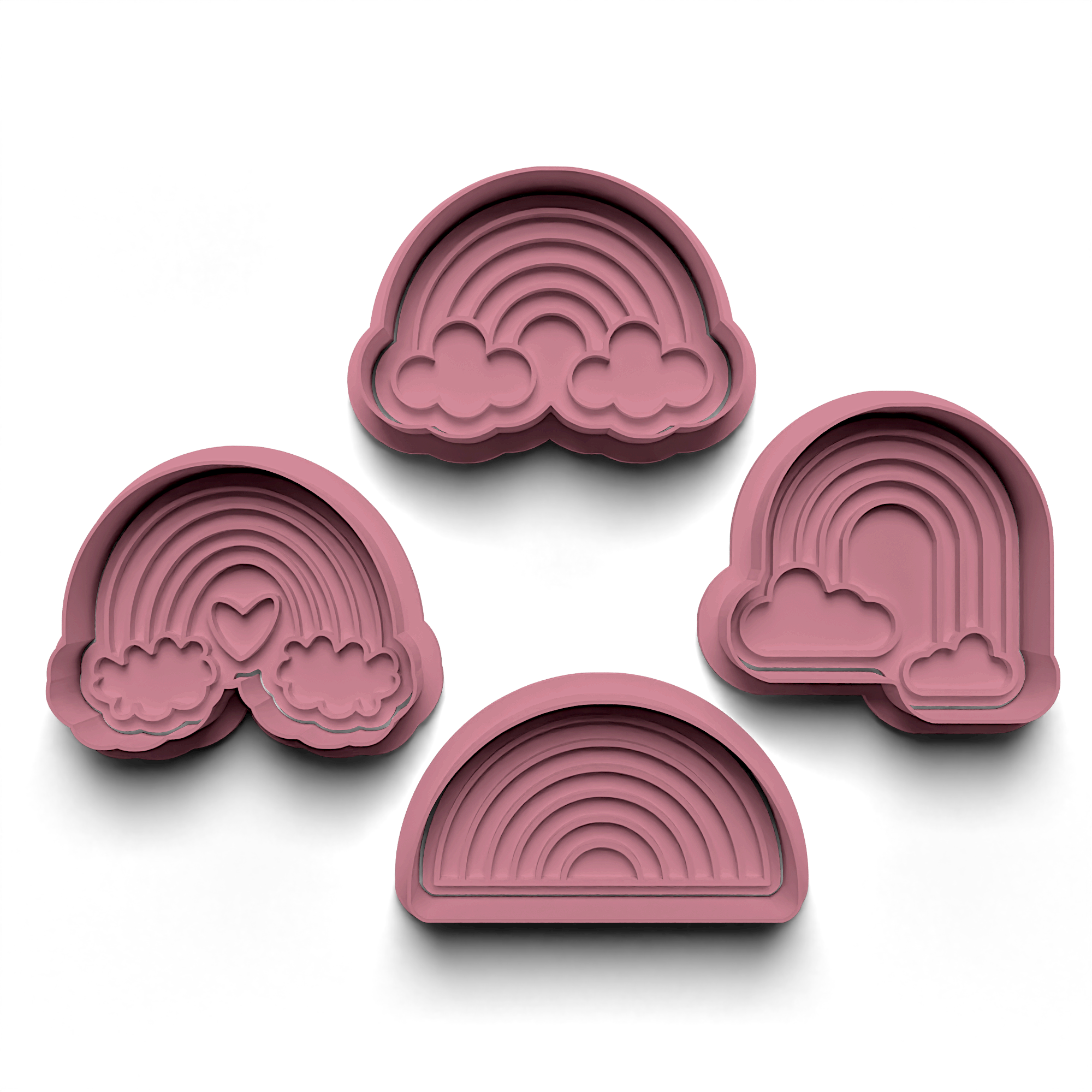 Rainbow &amp; Cloud Cookie Cutter Stamp &amp; Cutter Set (0772)