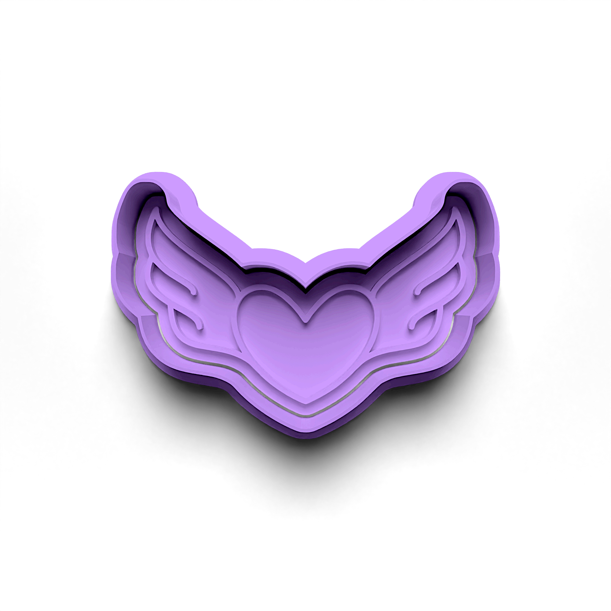 Flying Heart Cookie Cutter Stamp and Cutter Set (0778_2)