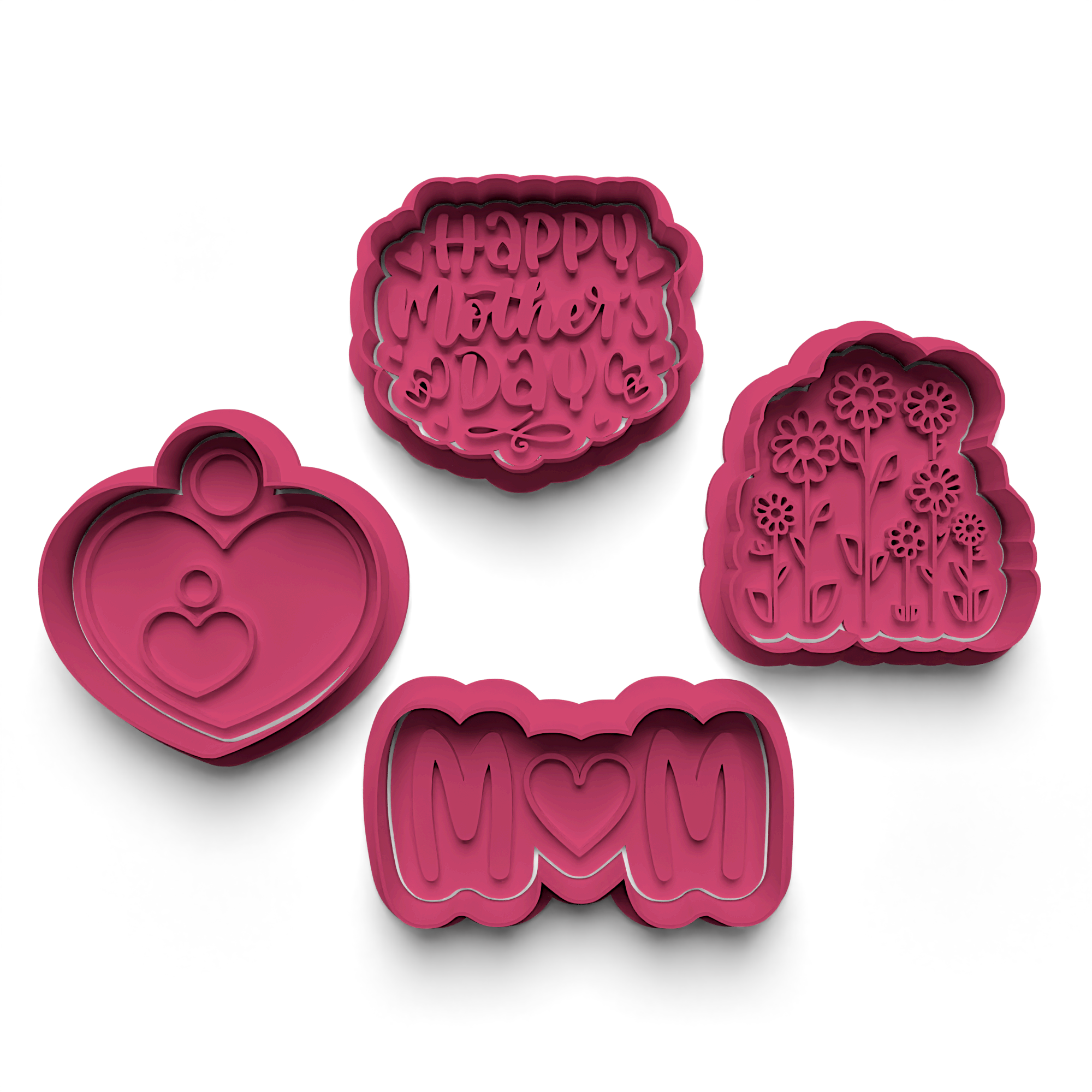 Mother's Day Cookie Cutter Stamp and Cutter Set (0793)