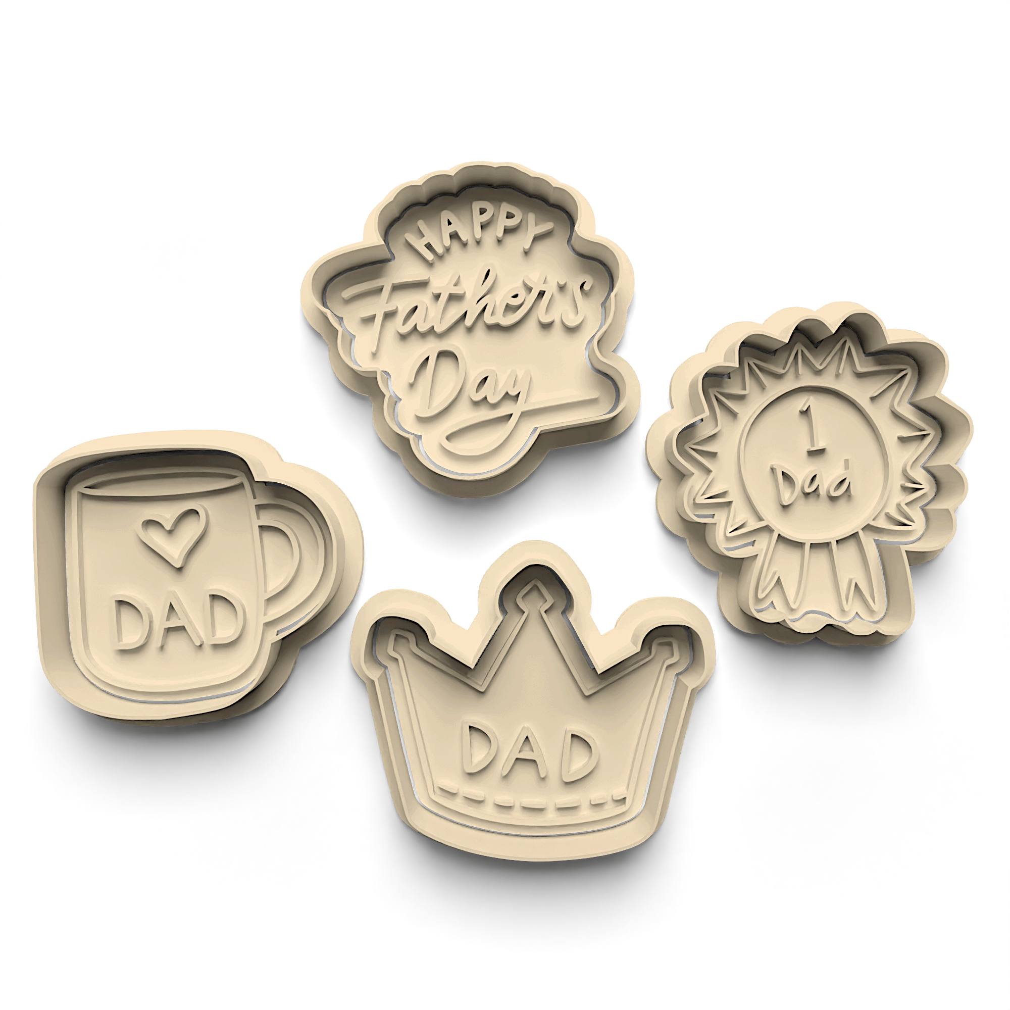 Father's Day Cookie Cutter Stamp and Cutter Set (0795)