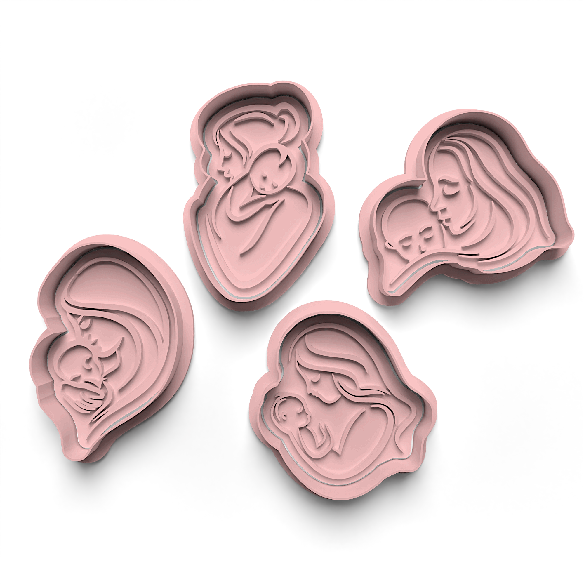 Mother and Babies Cookie Cutter Stamp and Cutter Set (0801)