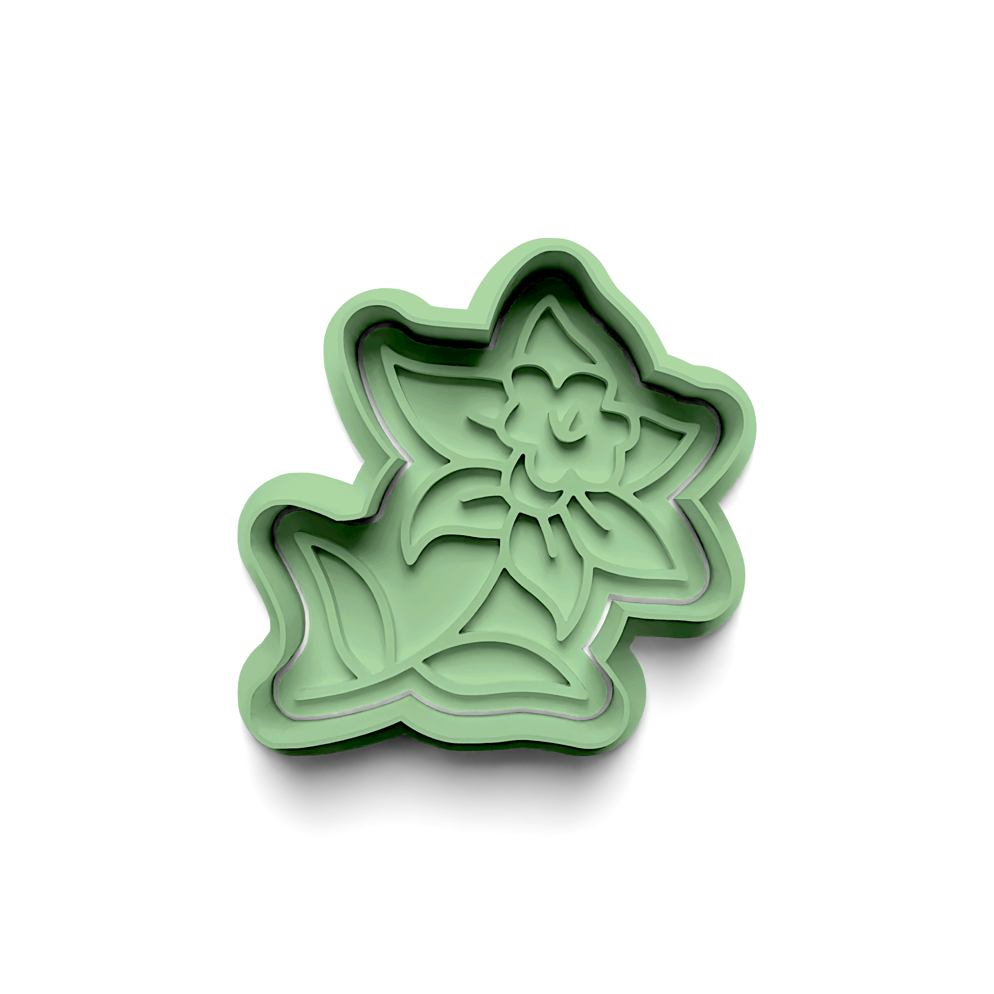 Flower Cookie Cutter Stamp and Cutter Set (0802_2)