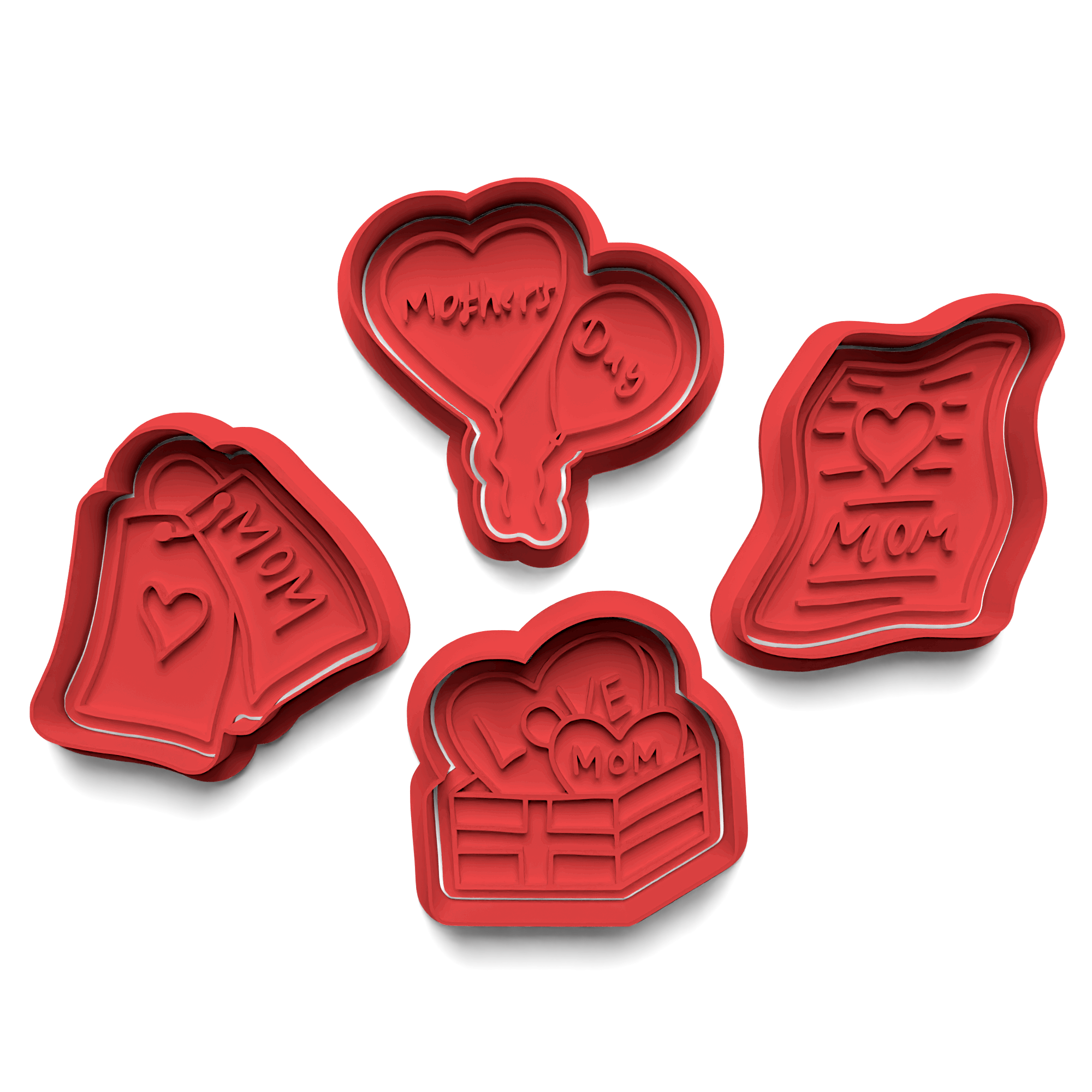 Mother's Day Cookie Cutter Stamp and Cutter Set (0803)