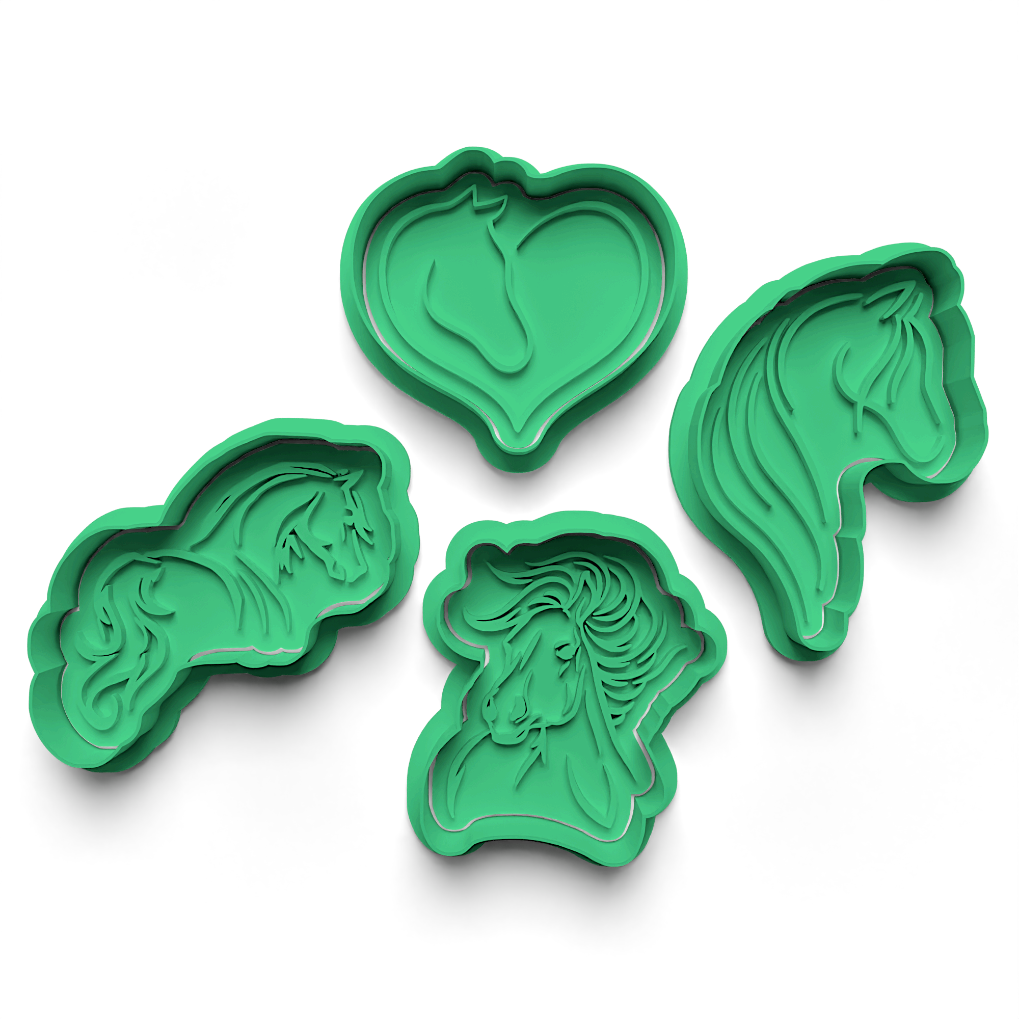 Horse Concept Cookie Cutter Stamp and Cutter Set (0809)