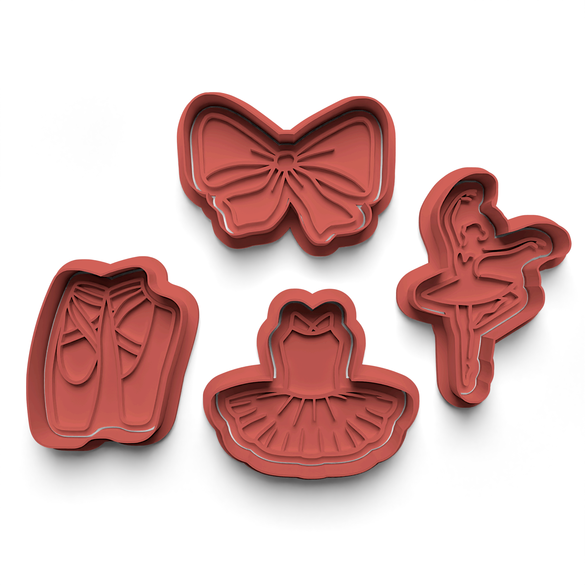 Ballerina Cookie Cutter Stamp and Cutter Set (0821)