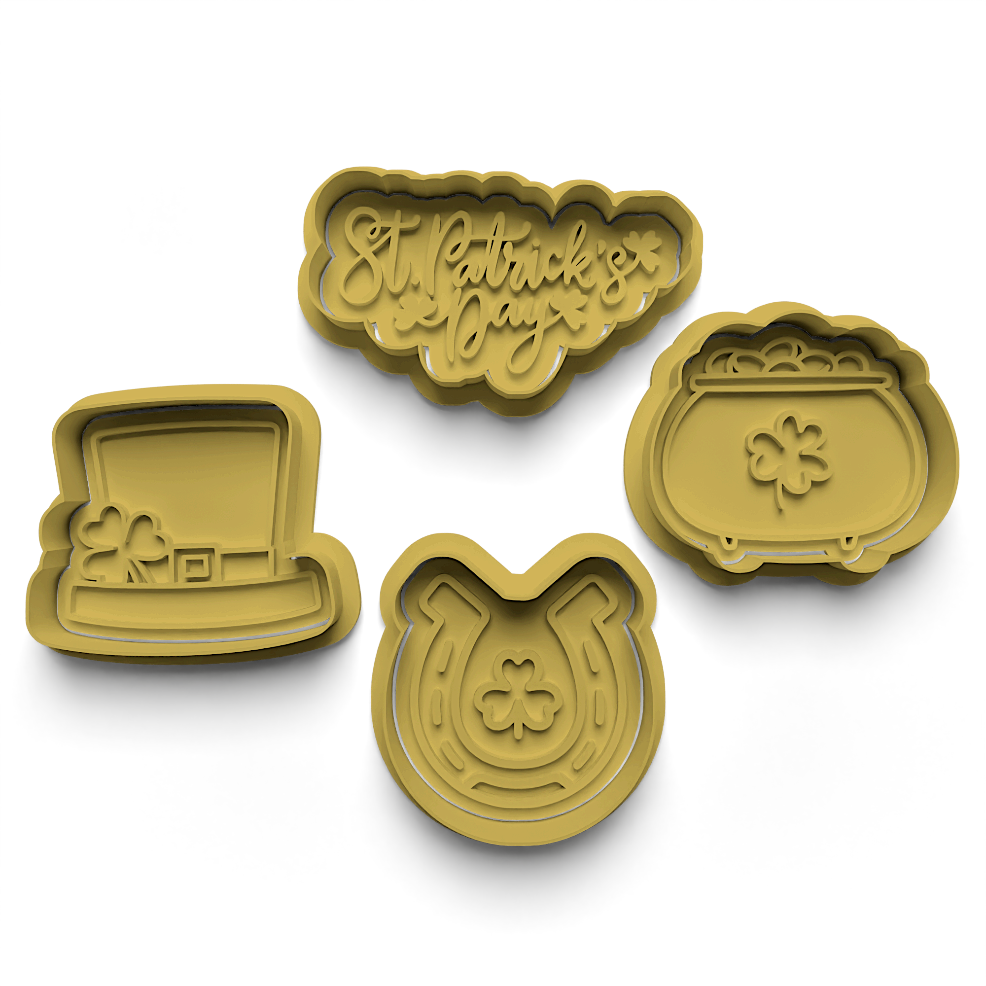 St. Patrick's Cookie Cutter Stamp and Cutter Set (0824)