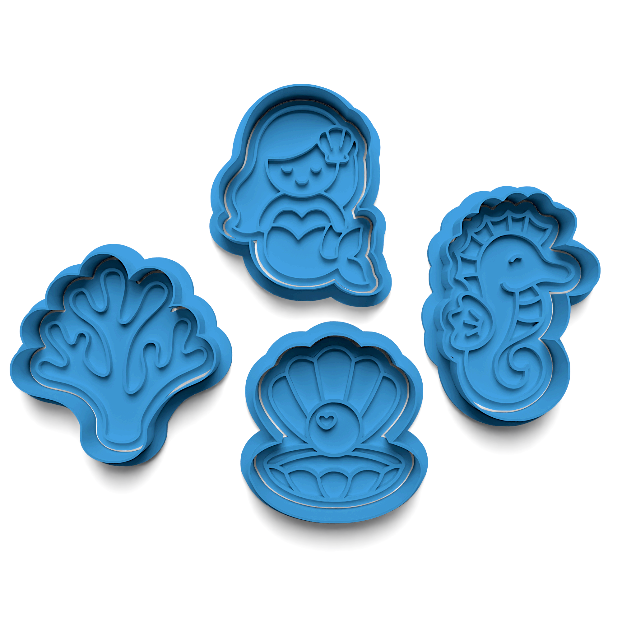 Sea Creatures Cookie Cutter Stamp and Cutter Set (0246)