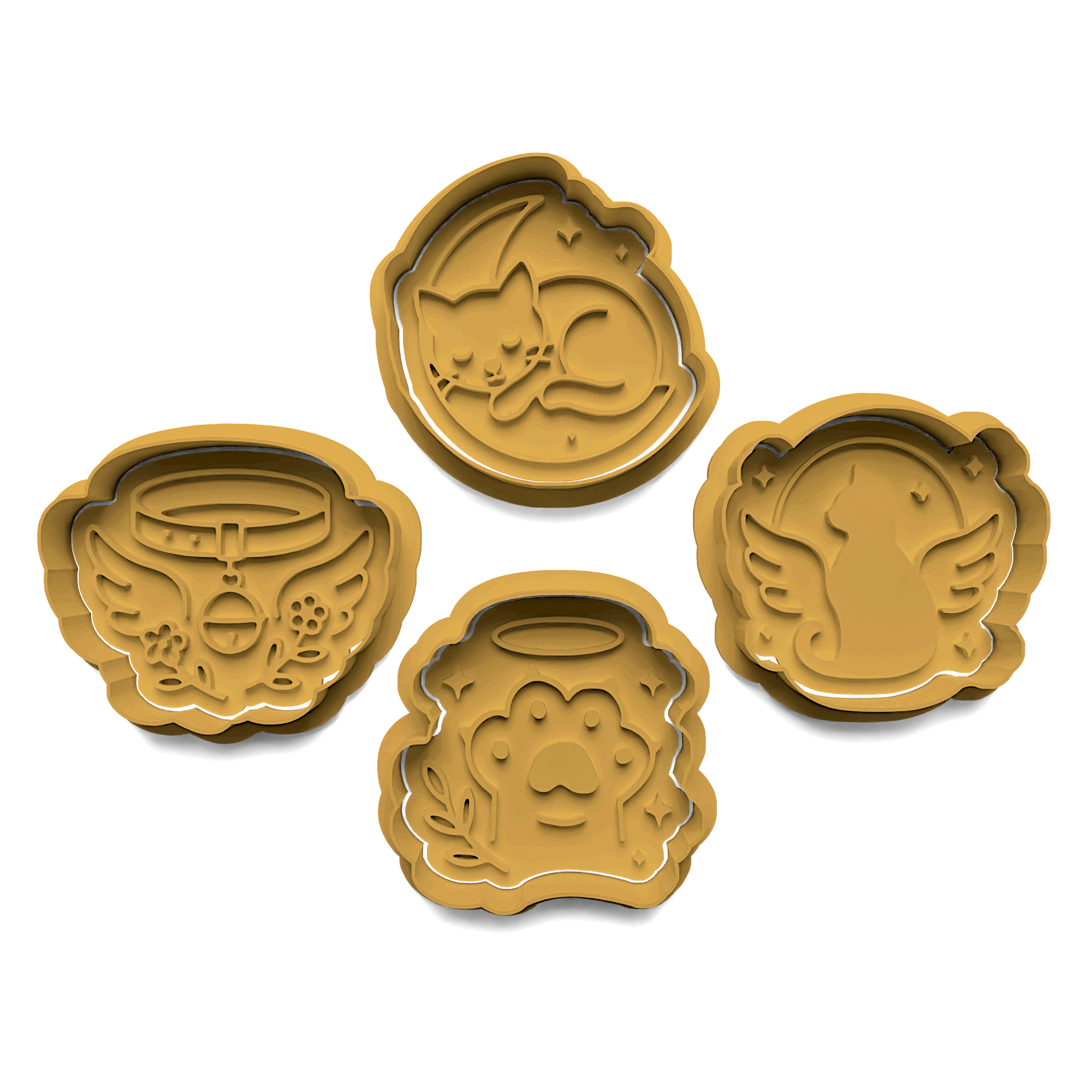 Unicorn Cat Cookie Cutter Stamp and Cutter Set (0249)